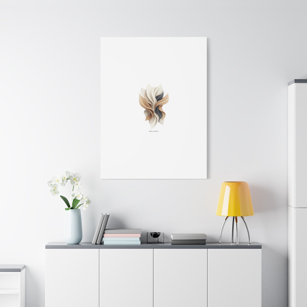 Neutral Abstract Bloom Canvas, Matte Stretched Canvas | Quiet Luxury, Minimalist Wall Art