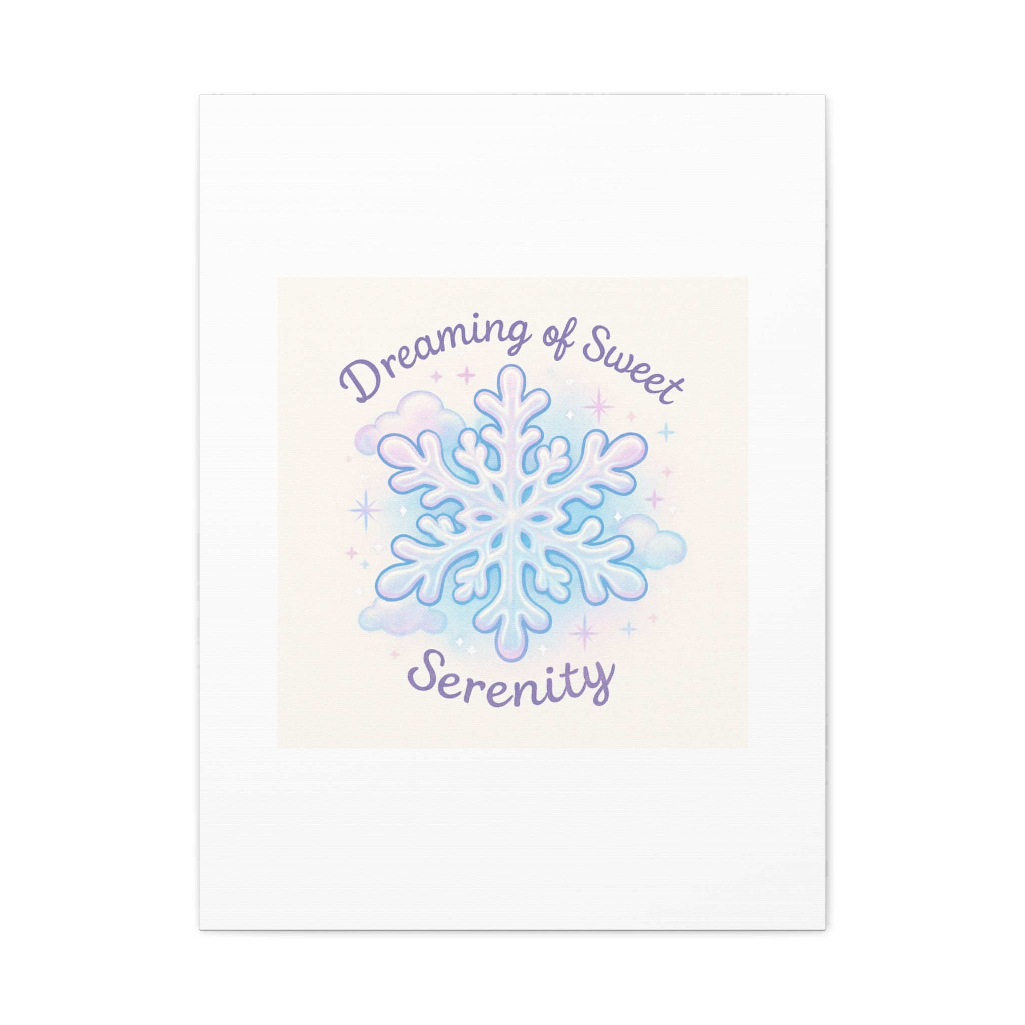 Canvas Wall Art - "Dreaming of Sweet Serenity" Snowflake Illustration