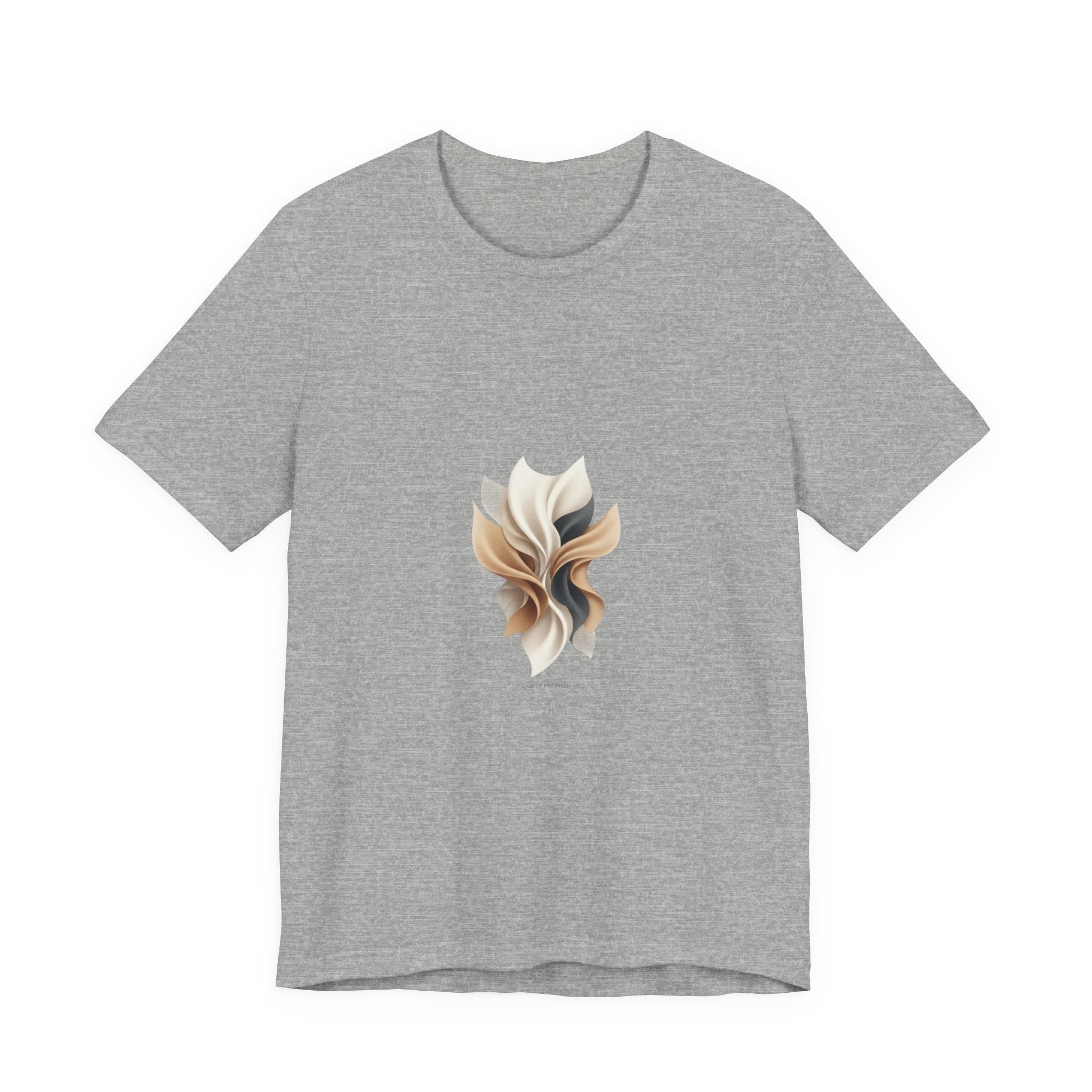 Neutral Abstract Bloom Tee, minimalist logo shirt, premium basics