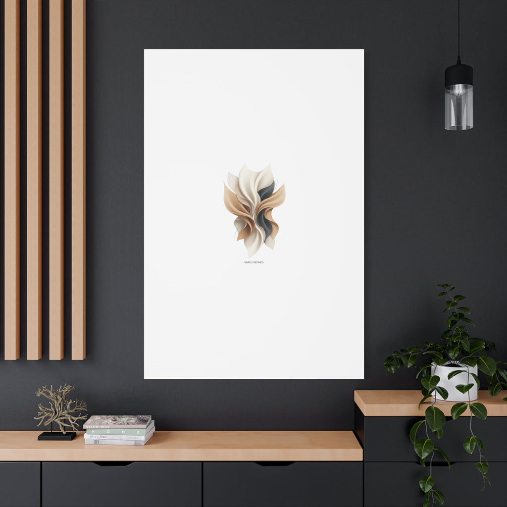 Neutral Abstract Bloom Canvas, Matte Stretched Canvas | Quiet Luxury, Minimalist Wall Art