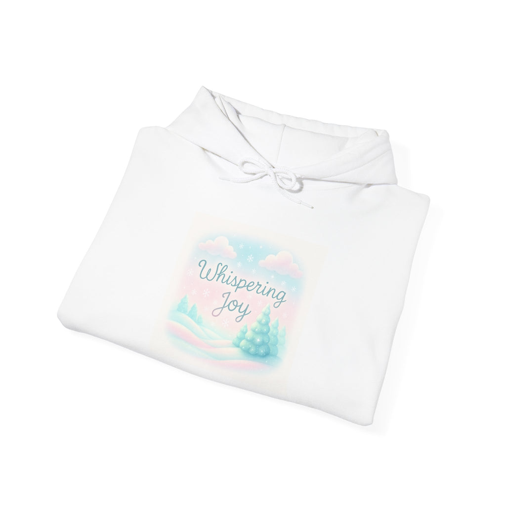 Whispering Joy Hoodie — Pastel Winter Scene Christmas Sweatshirt