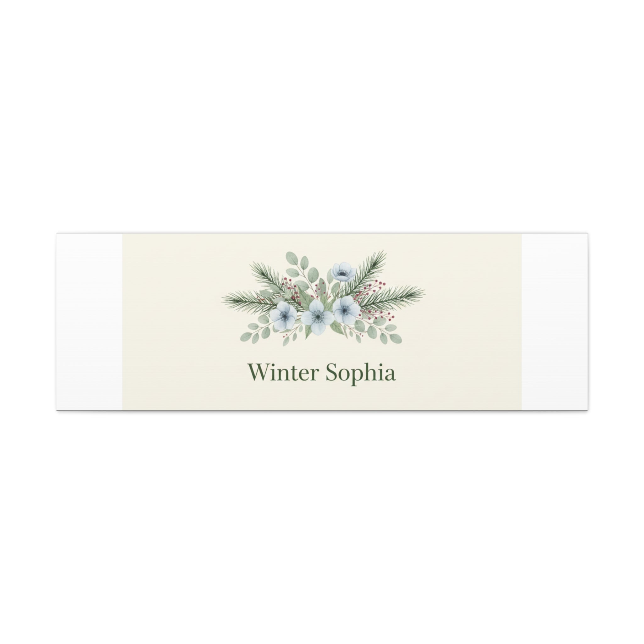 Winter floral wreath Canvas, pine branch botanical art | Minimal winter florals