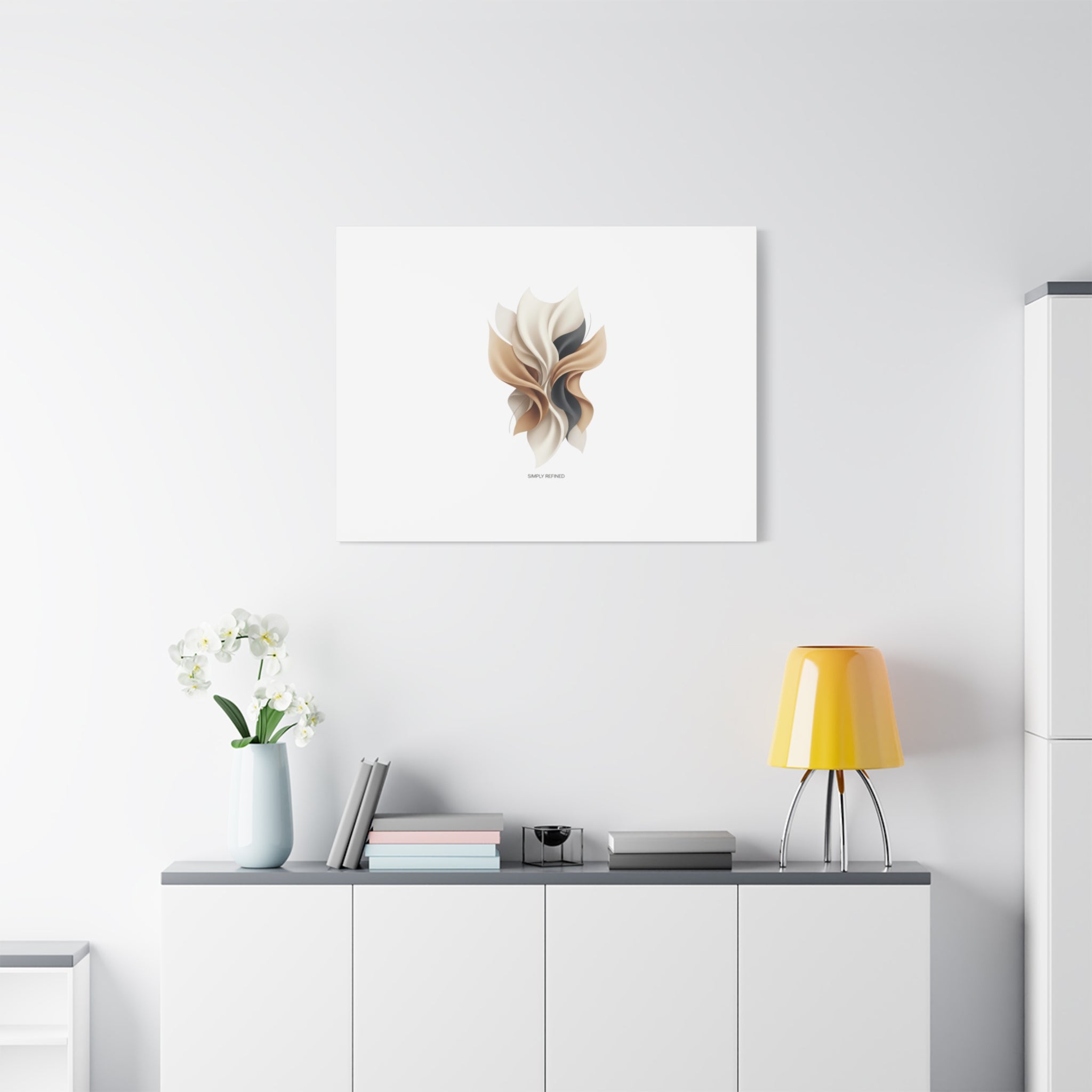 Neutral Abstract Bloom Canvas, Matte Stretched Canvas | Quiet Luxury, Minimalist Wall Art