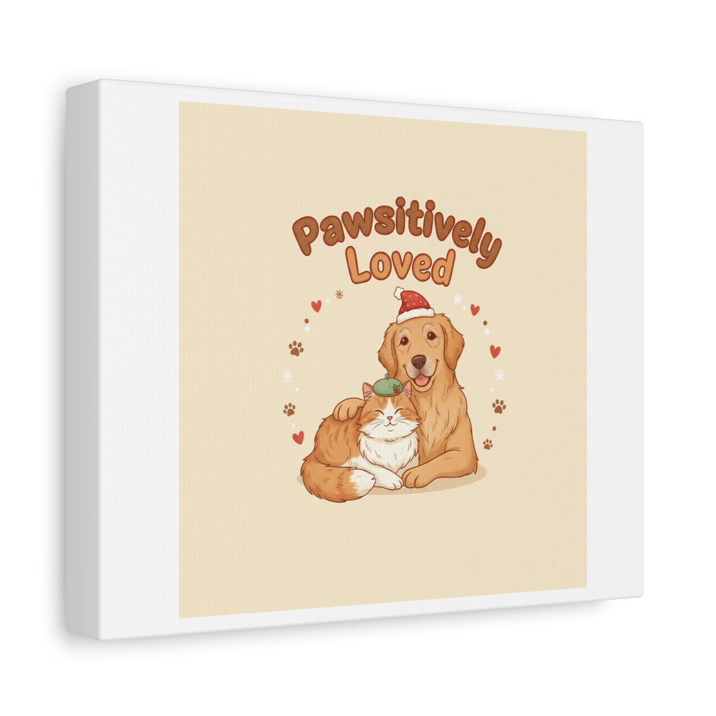 Pawsitively Loved Canvas, Pet Holiday Wall Art | Senior Dog Christmas Decor