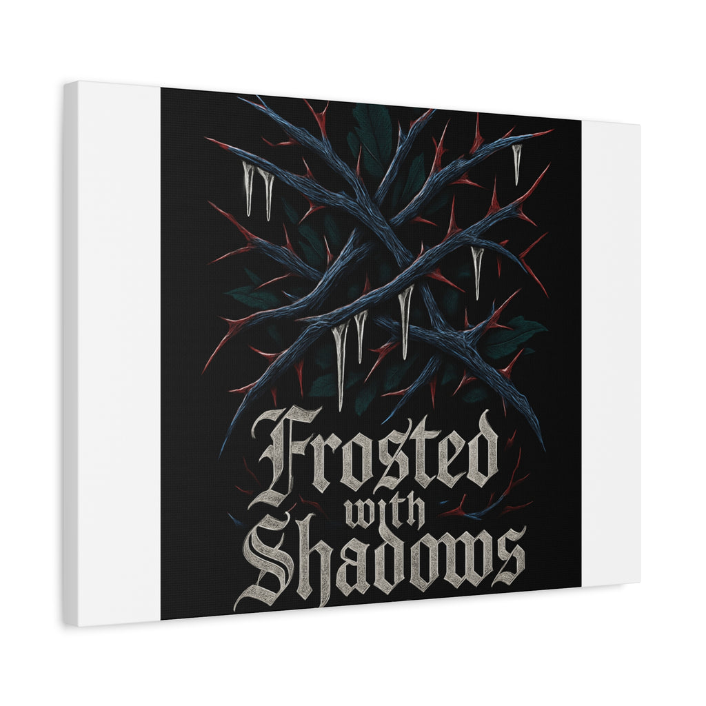 Frosted With Shadows Canvas Art — Gothic Winter Icicle Wall Decor