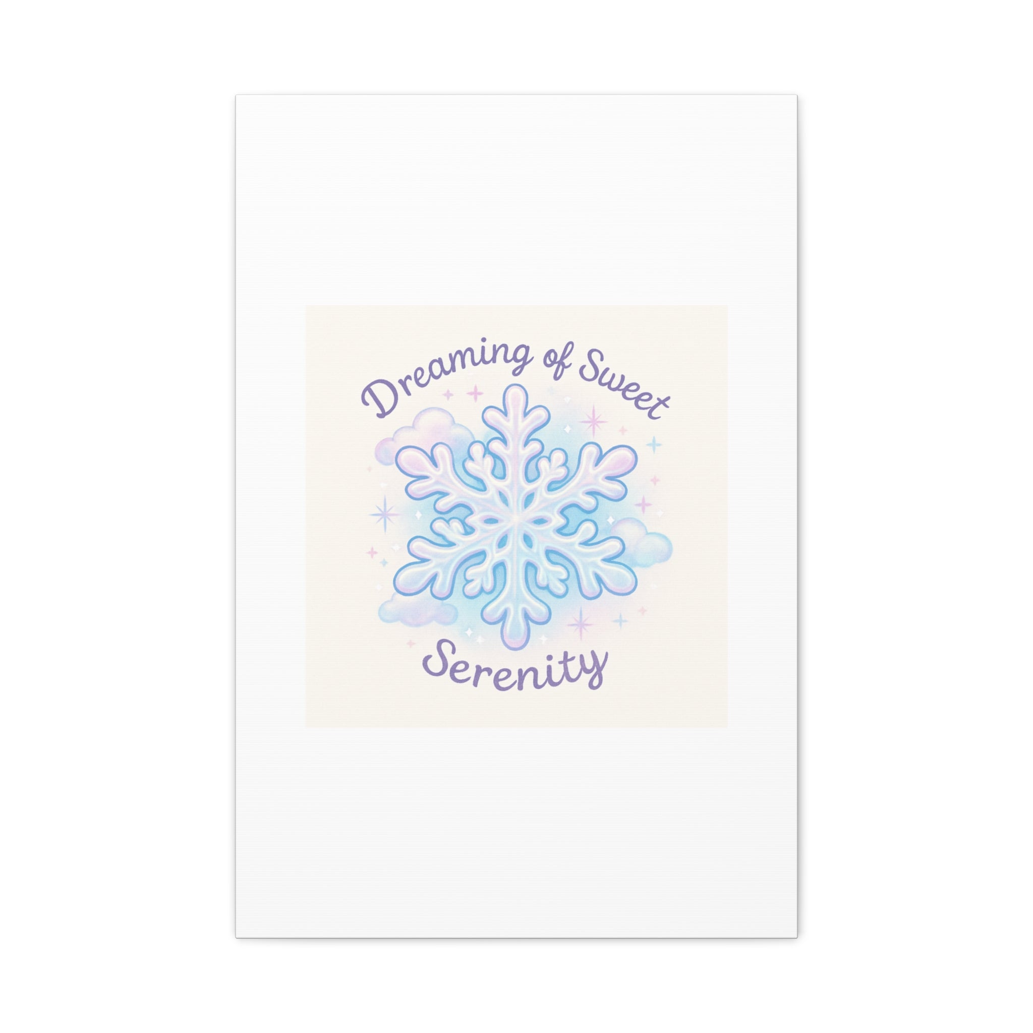 Canvas Wall Art - "Dreaming of Sweet Serenity" Snowflake Illustration