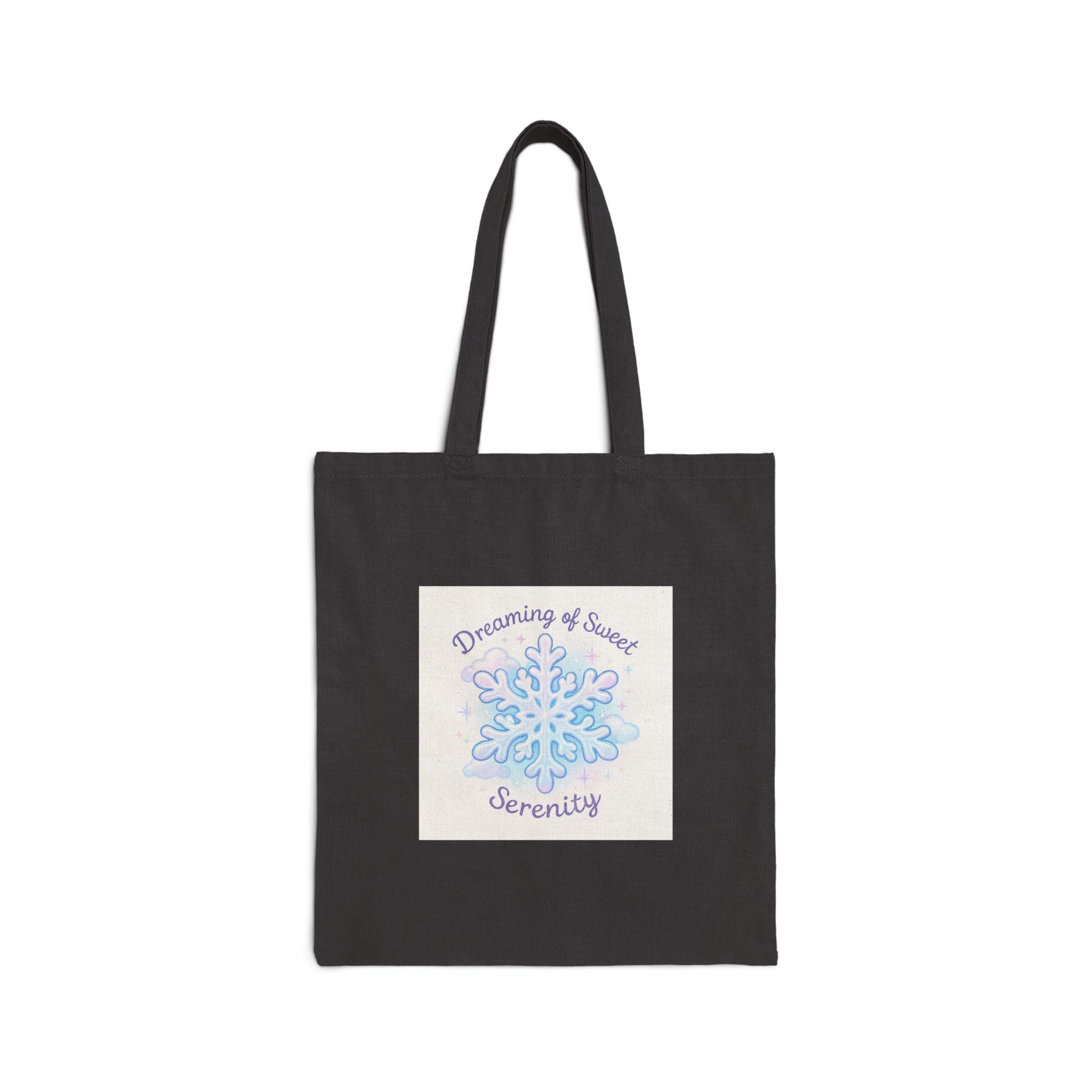 Tote Bag — 'Dreaming of Sweet Serenity' Pastel Snowflake Canvas Tote