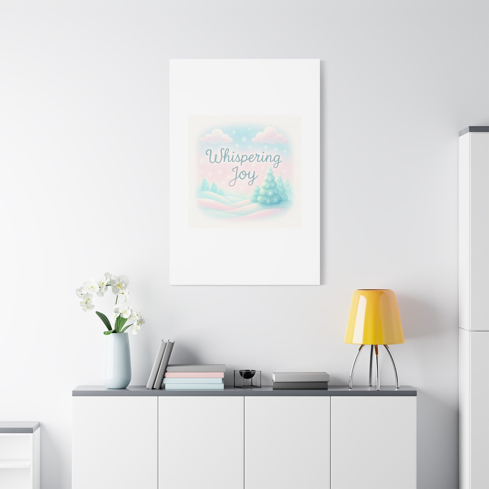 Canvas Wall Art — "Whispering Joy" Pastel Winter Landscape