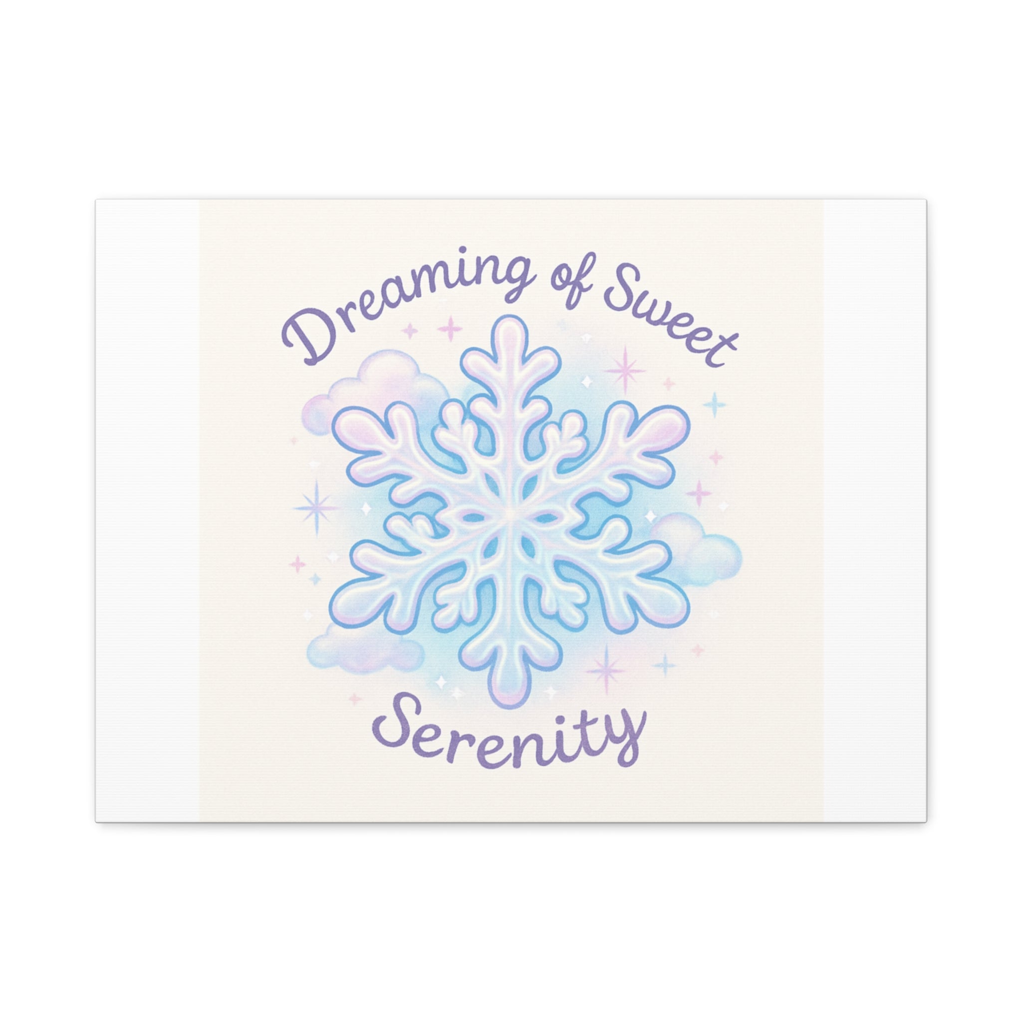 Canvas Wall Art - "Dreaming of Sweet Serenity" Snowflake Illustration
