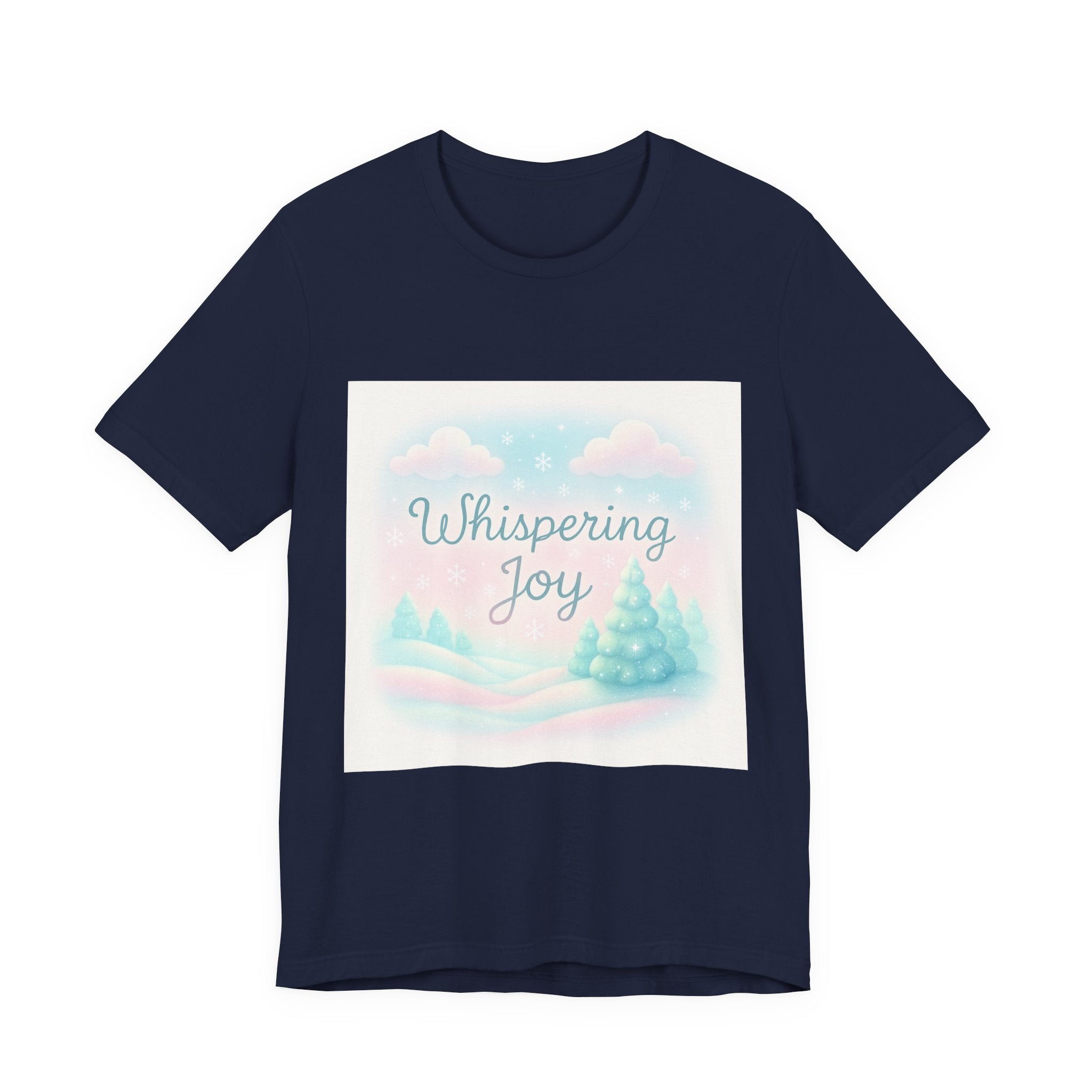 Whispering Joy Tee — Pastel Winter Trees Holiday T‑Shirt