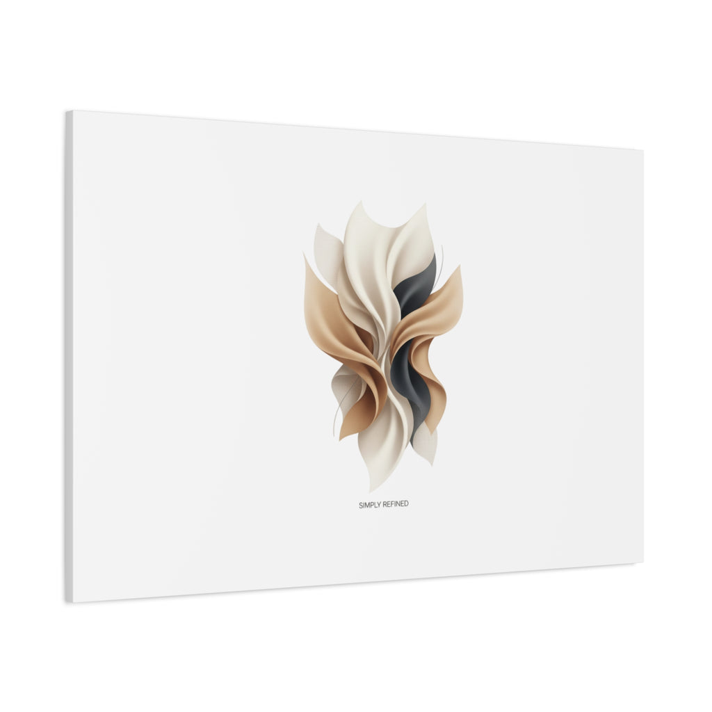 Neutral Abstract Bloom Canvas, Matte Stretched Canvas | Quiet Luxury, Minimalist Wall Art