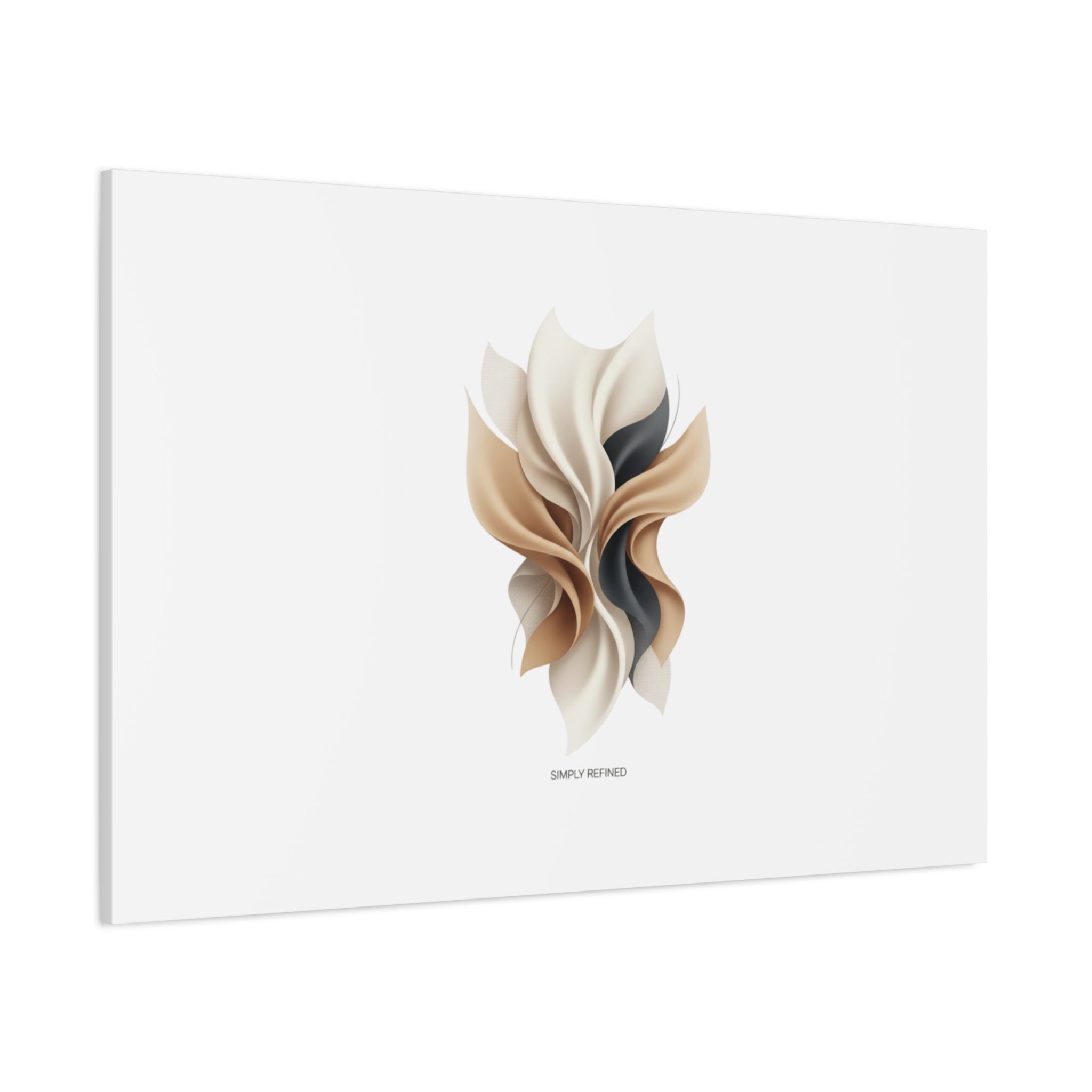 Neutral Abstract Bloom Canvas, Matte Stretched Canvas | Quiet Luxury, Minimalist Wall Art