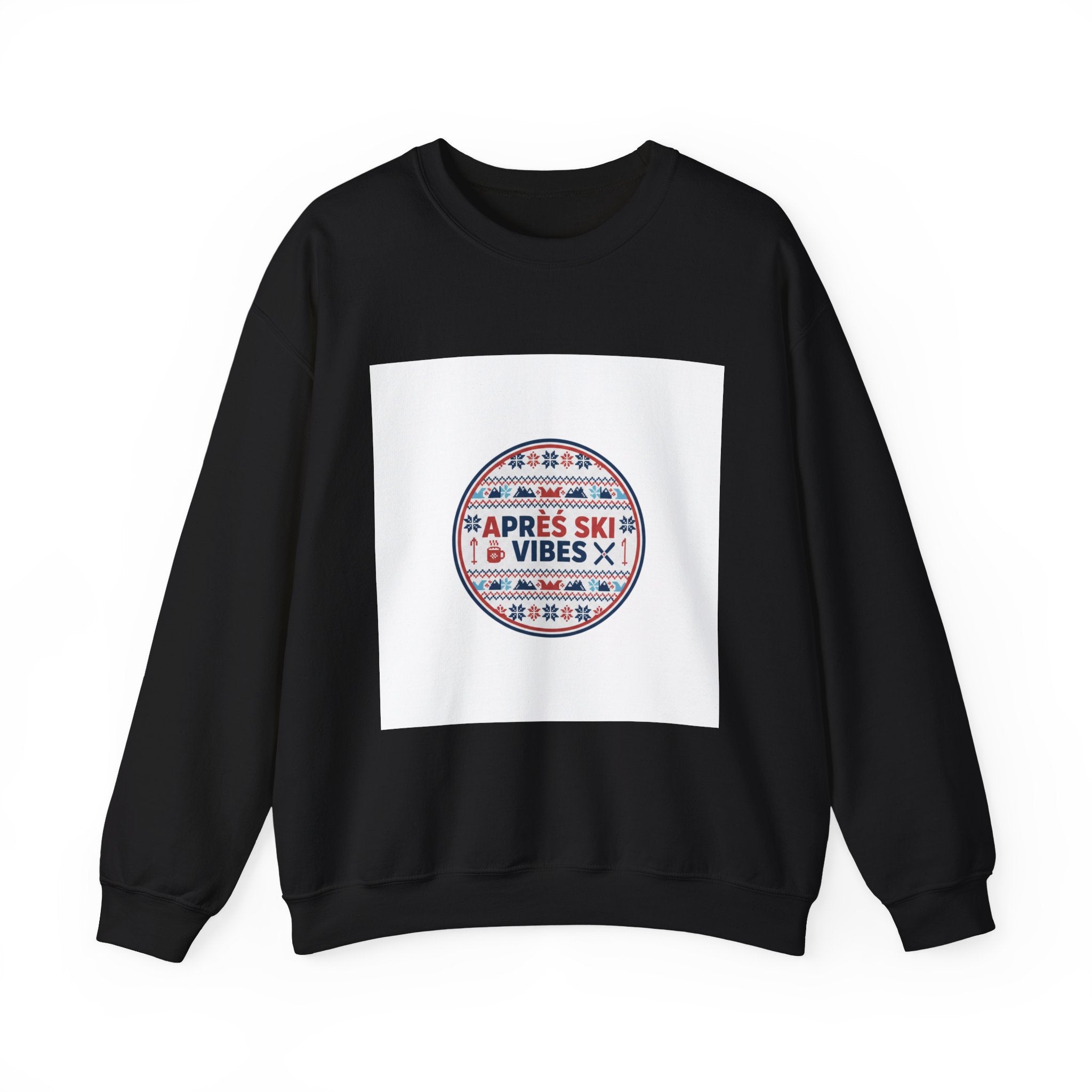 Après Ski Vibes Crewneck Sweatshirt | Fair Isle Ski Lodge Graphic