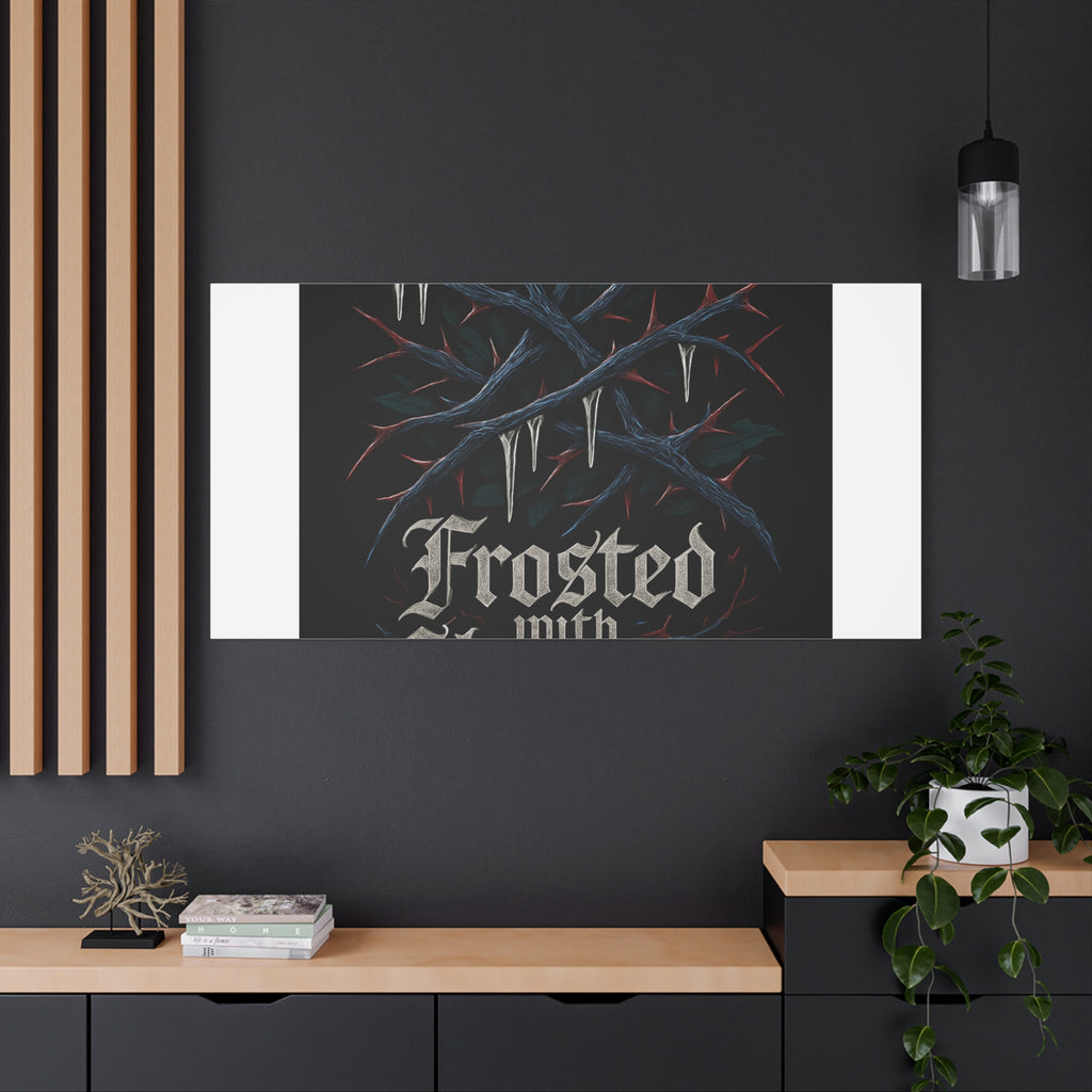 Frosted With Shadows Canvas Art — Gothic Winter Icicle Wall Decor