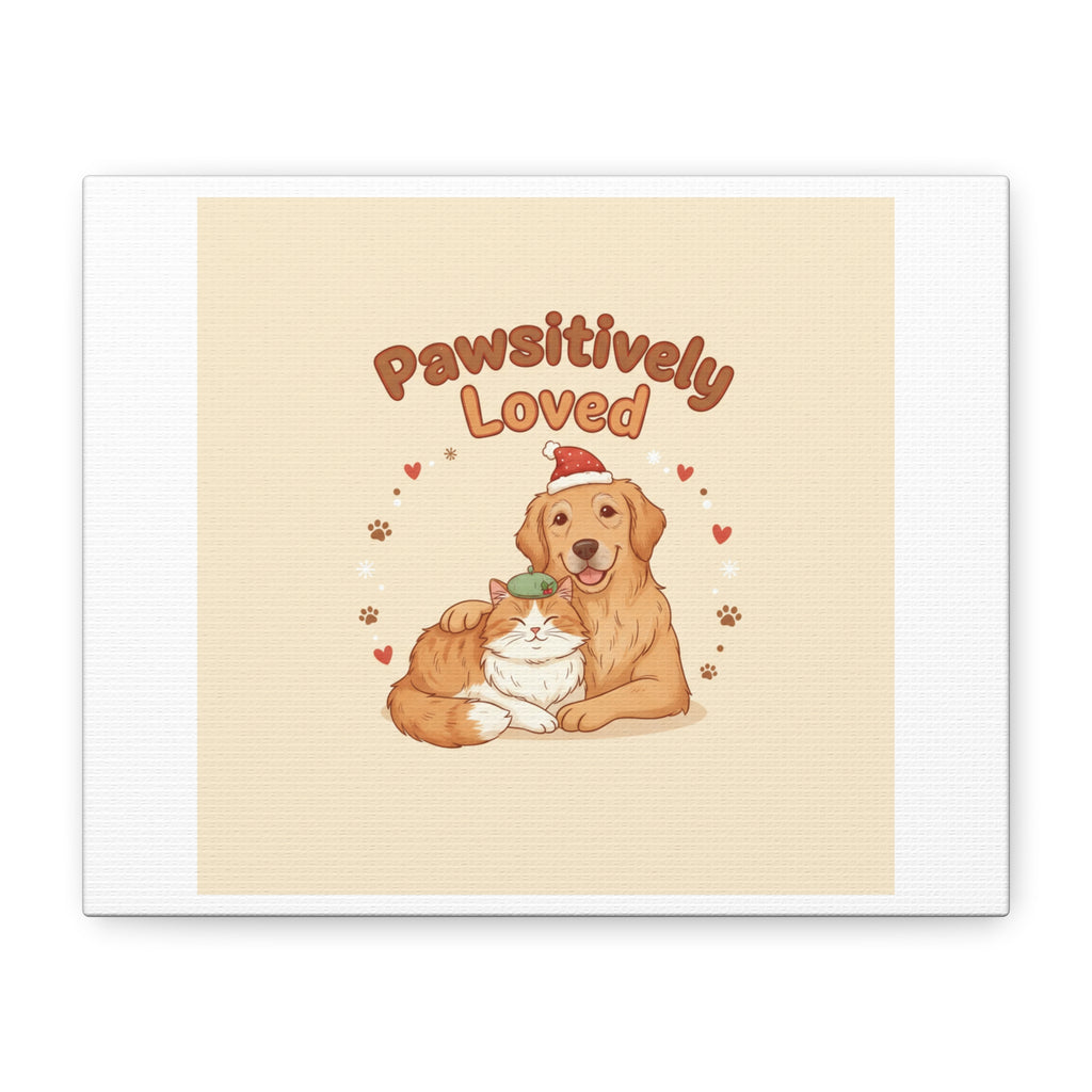 Pawsitively Loved Canvas, Pet Holiday Wall Art | Senior Dog Christmas Decor