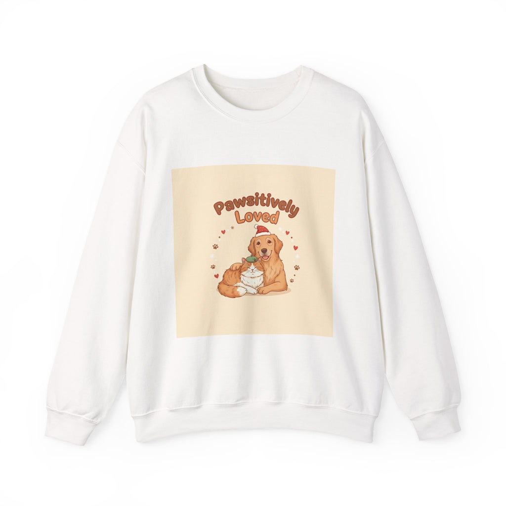 Pawsitively Loved Dog Illustration Sweatshirt | Senior Pet Holiday, Matching Pet Human