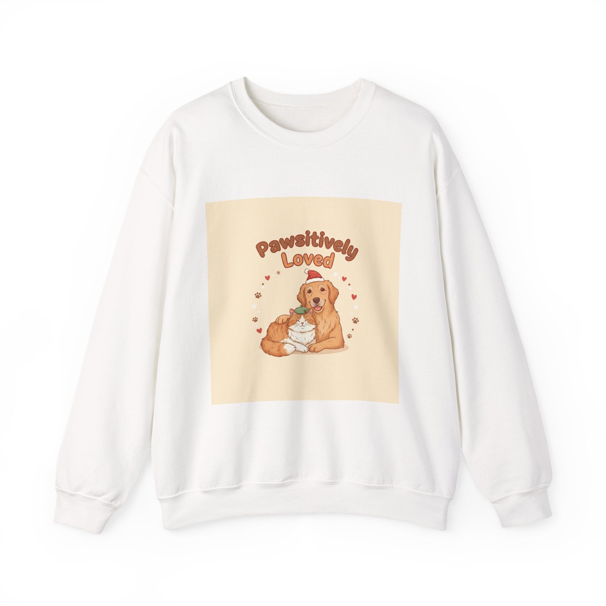 Pawsitively Loved Dog Illustration Sweatshirt | Senior Pet Holiday, Matching Pet Human