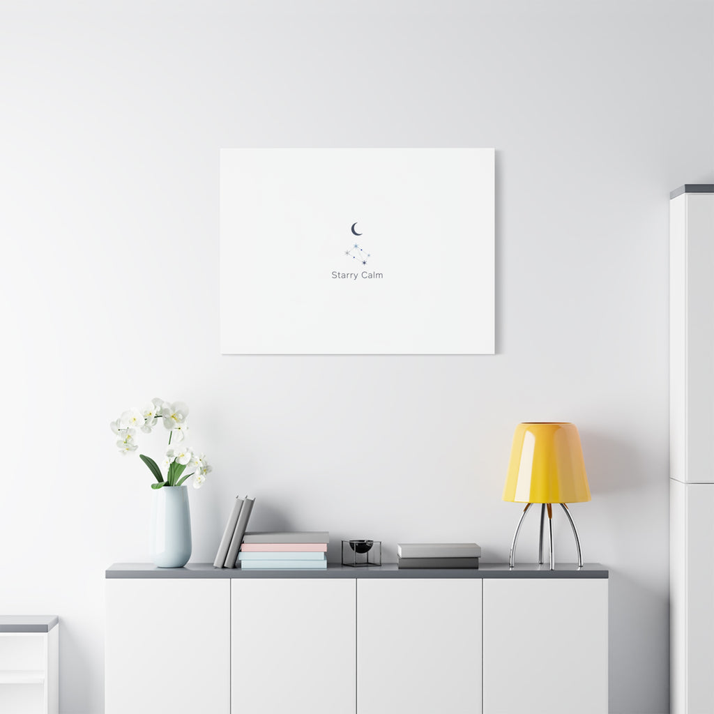 Starry Calm Moon & Constellation Canvas, minimal astrology art print