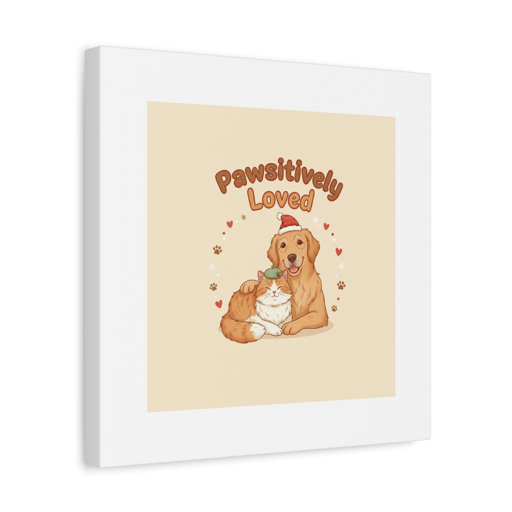 Pawsitively Loved Canvas, Pet Holiday Wall Art | Senior Dog Christmas Decor