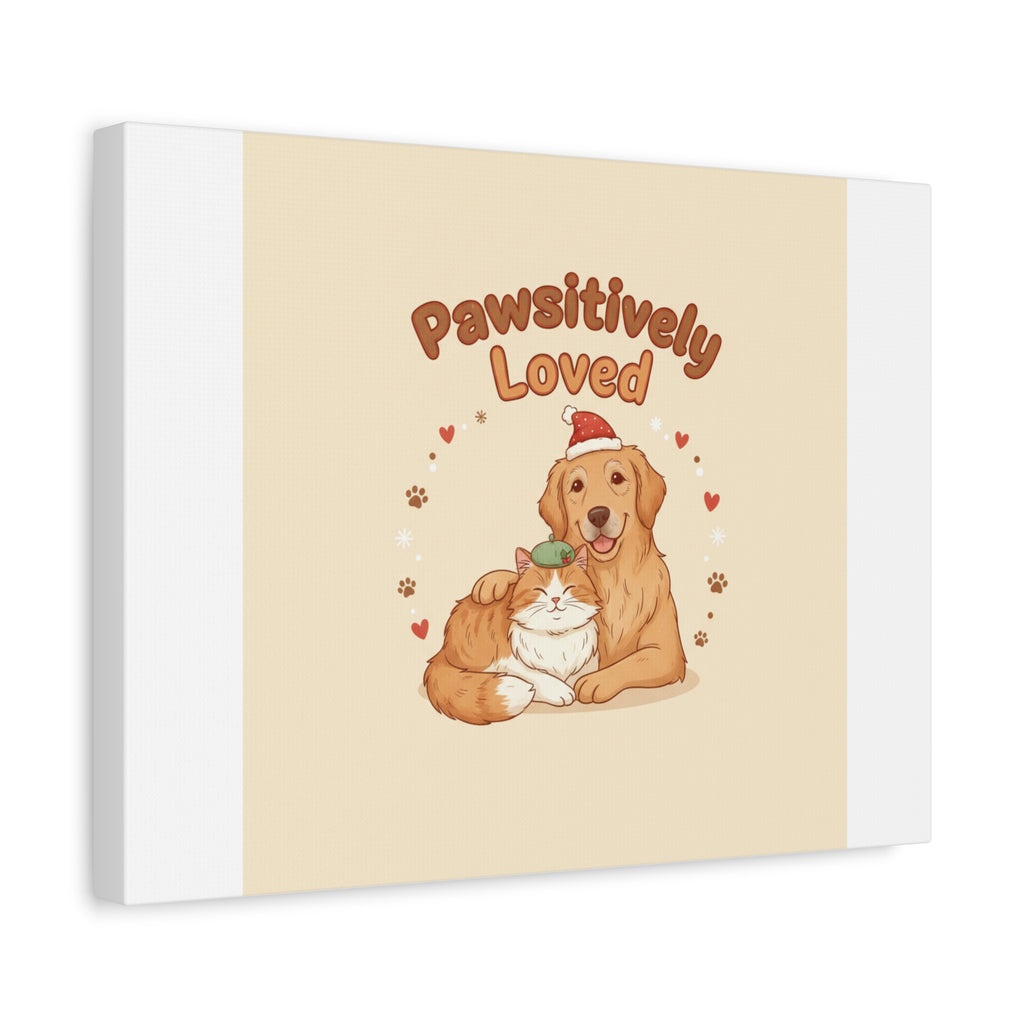 Pawsitively Loved Canvas, Pet Holiday Wall Art | Senior Dog Christmas Decor
