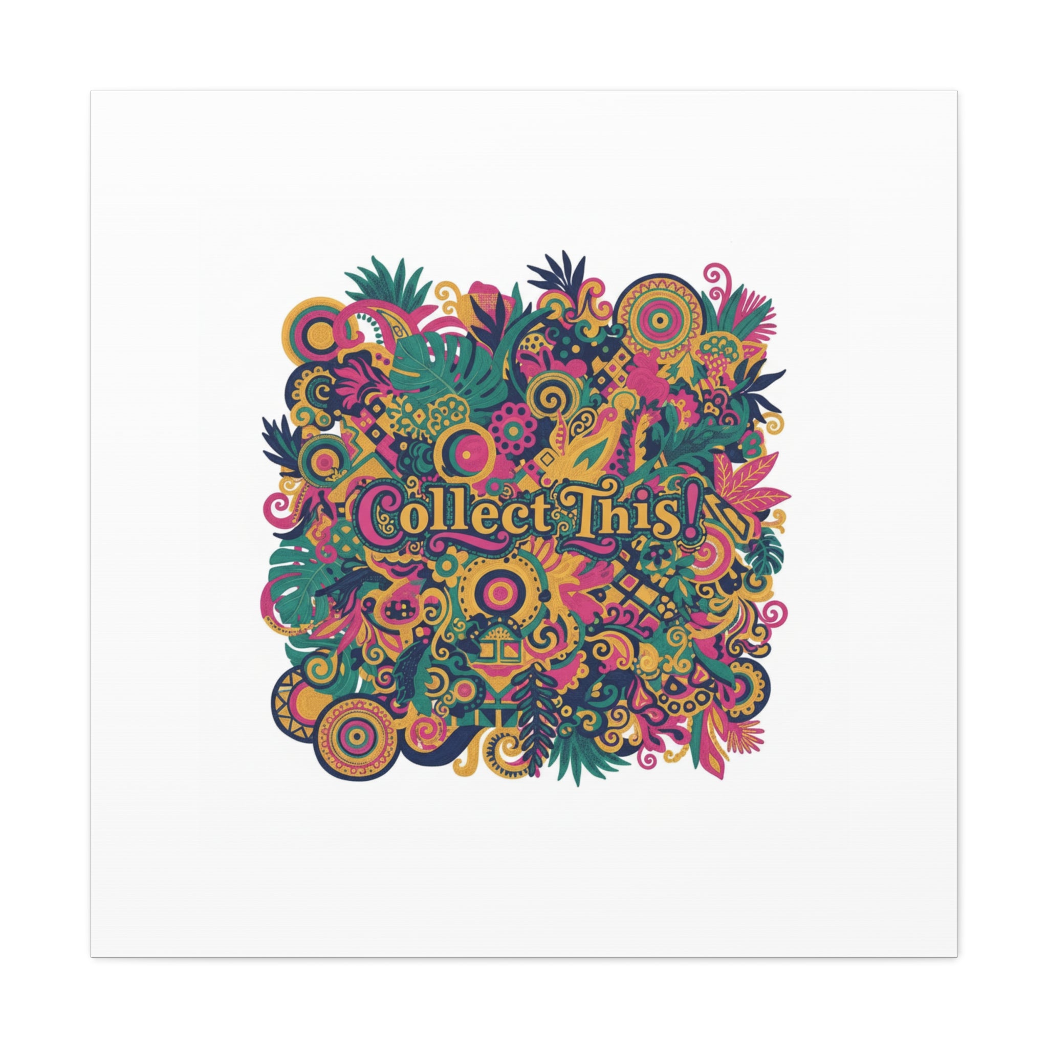 Collect This! Maximalist Floral Collage Canvas | Bold Boho Pattern, Colorful Ornament