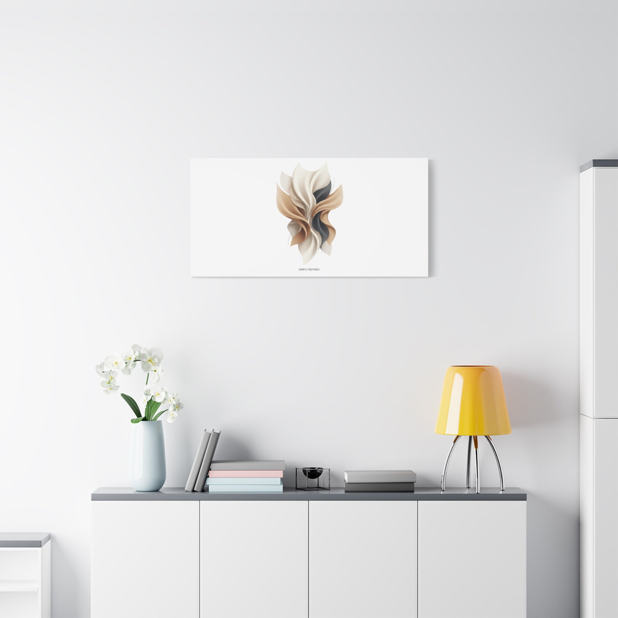 Neutral Abstract Bloom Canvas, Matte Stretched Canvas | Quiet Luxury, Minimalist Wall Art