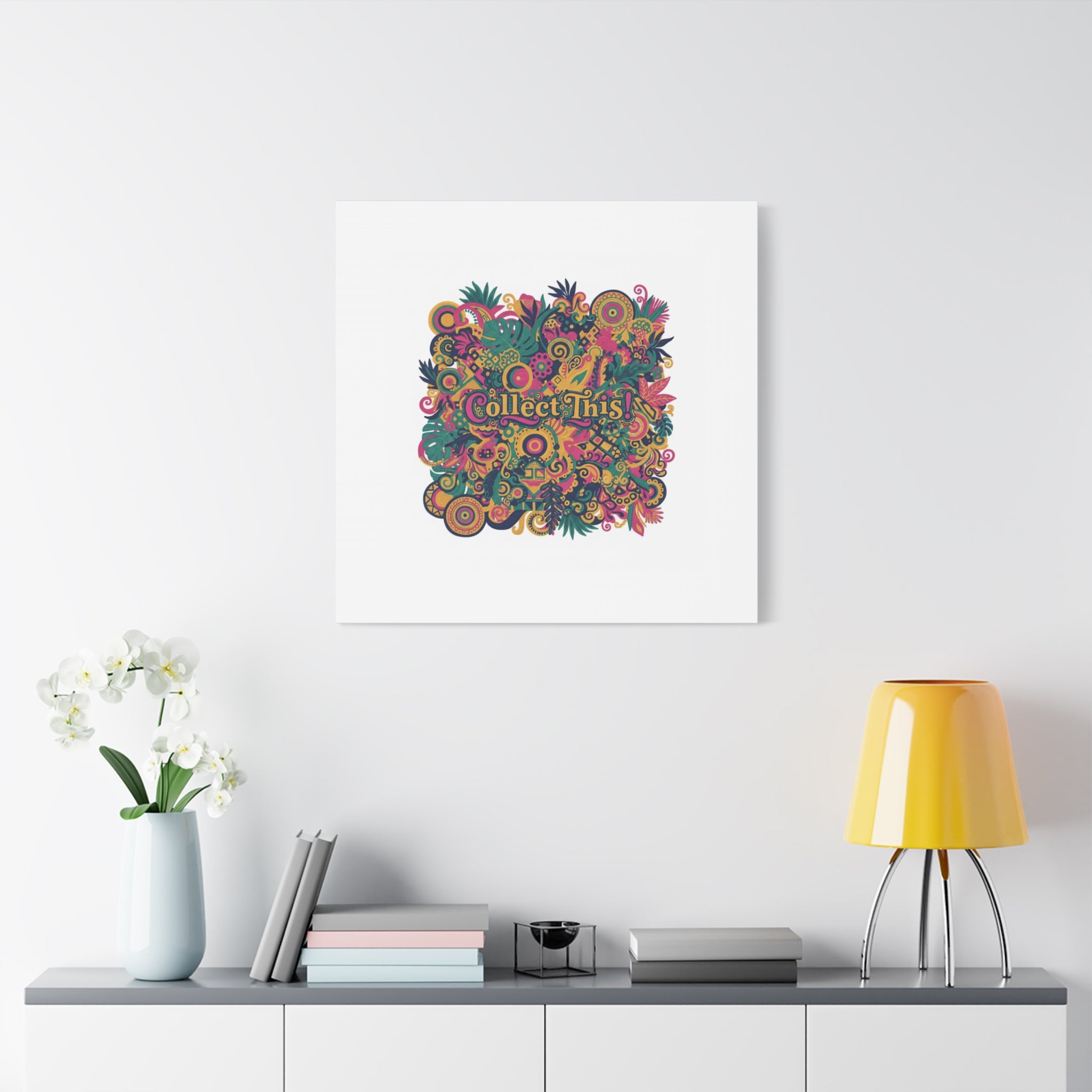 Collect This! Maximalist Floral Collage Canvas | Bold Boho Pattern, Colorful Ornament
