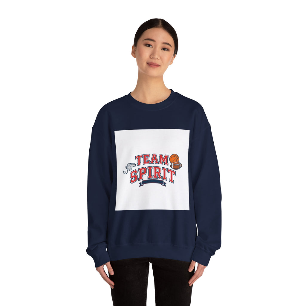 Team Spirit Crewneck Sweatshirt | Varsity/Collegiate, Athletic Block Letter
