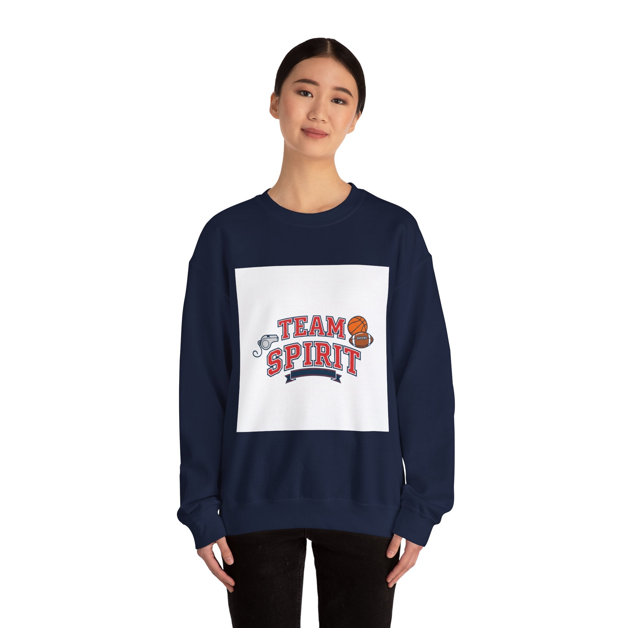 Team Spirit Crewneck Sweatshirt | Varsity/Collegiate, Athletic Block Letter