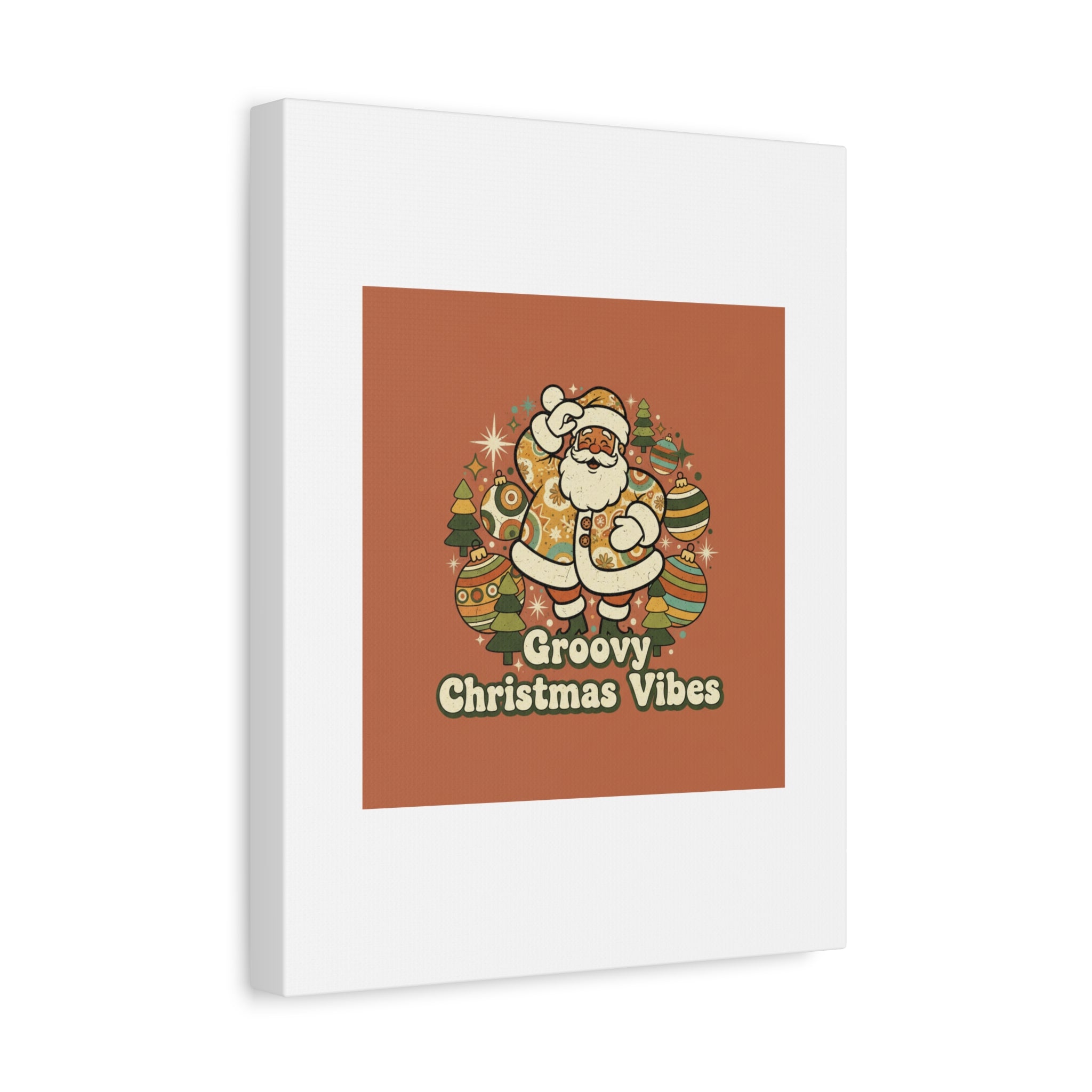 Groovy Christmas Vibes Canvas | 1970s Retro Holiday Art, Vintage Noel