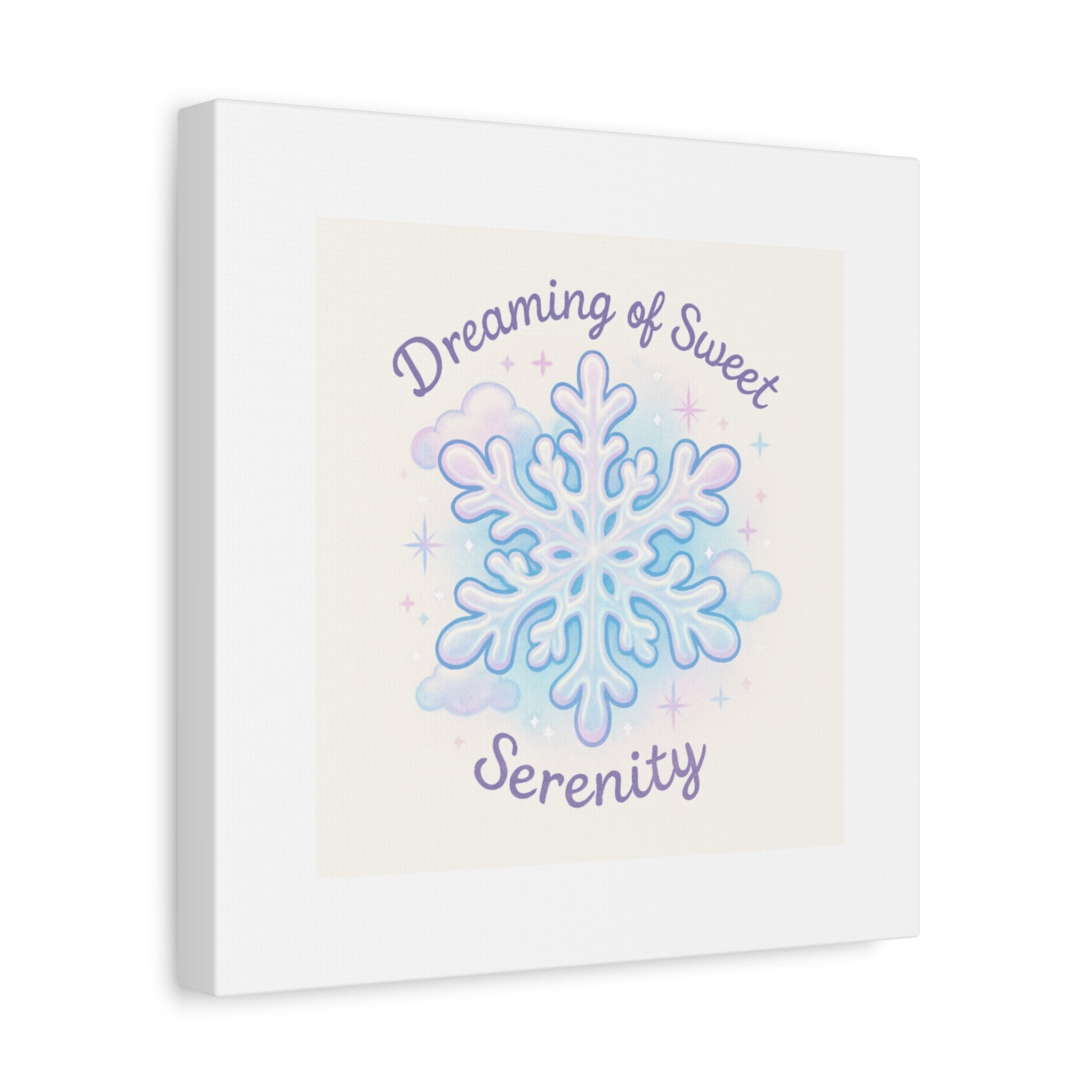 Canvas Wall Art - "Dreaming of Sweet Serenity" Snowflake Illustration