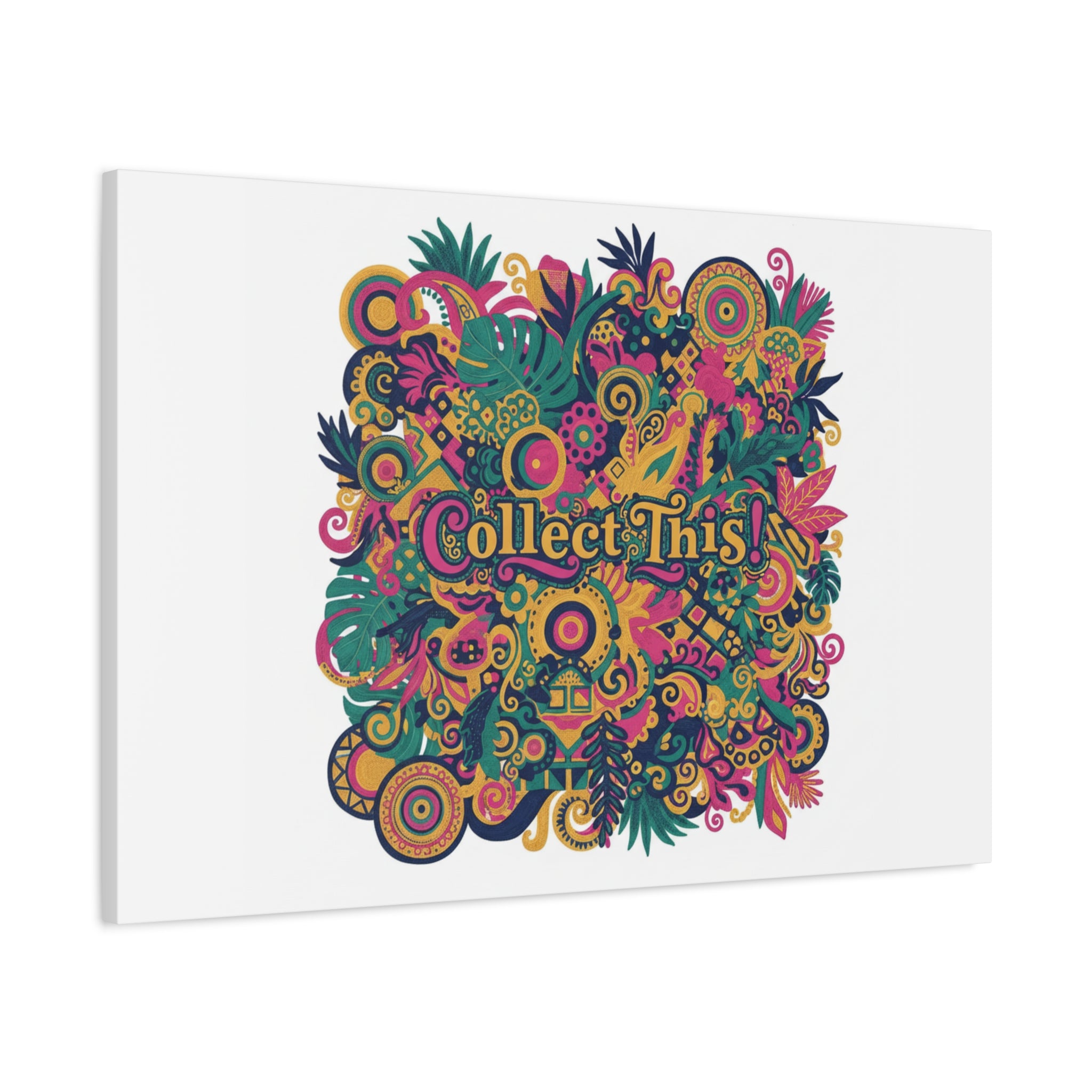 Collect This! Maximalist Floral Collage Canvas | Bold Boho Pattern, Colorful Ornament