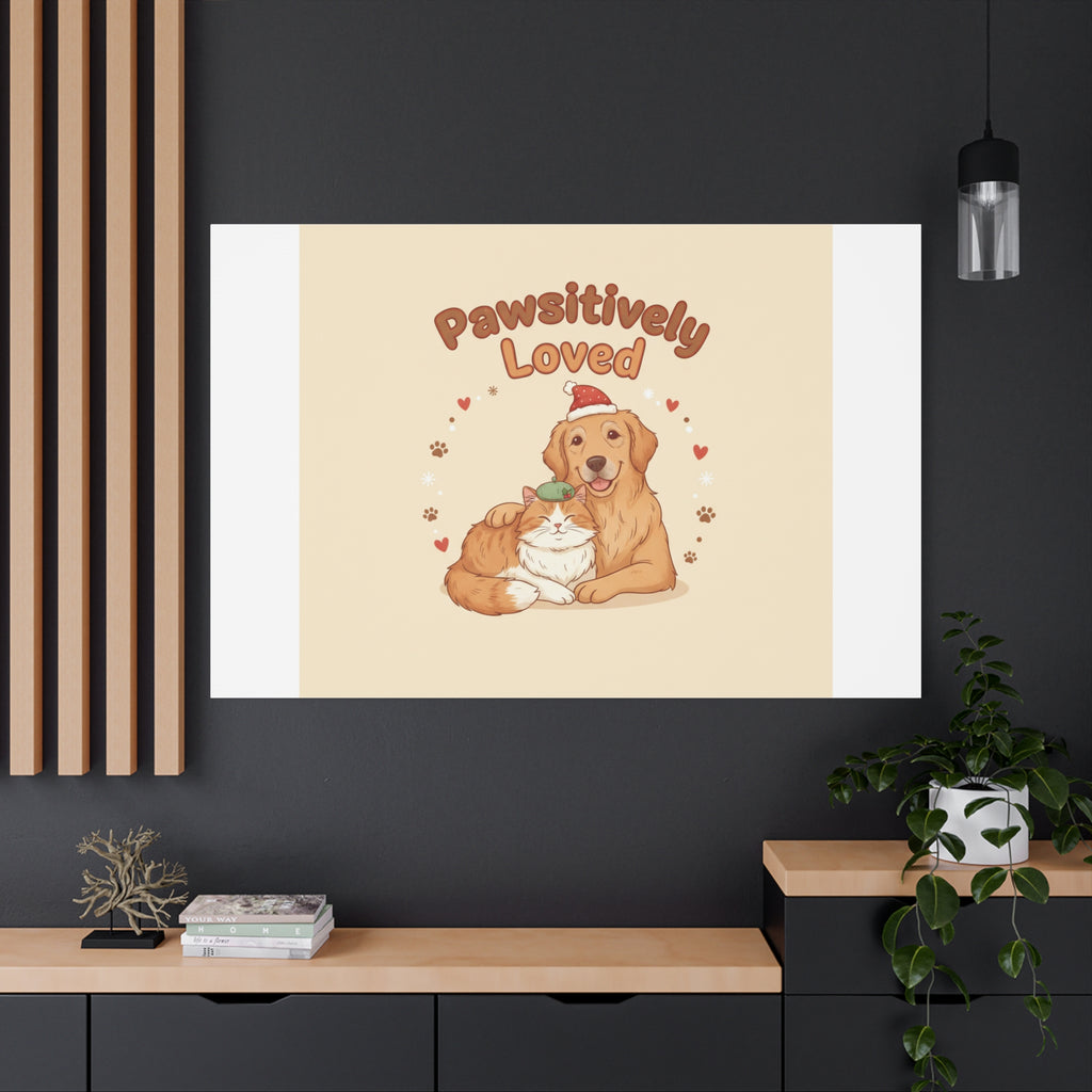 Pawsitively Loved Canvas, Pet Holiday Wall Art | Senior Dog Christmas Decor