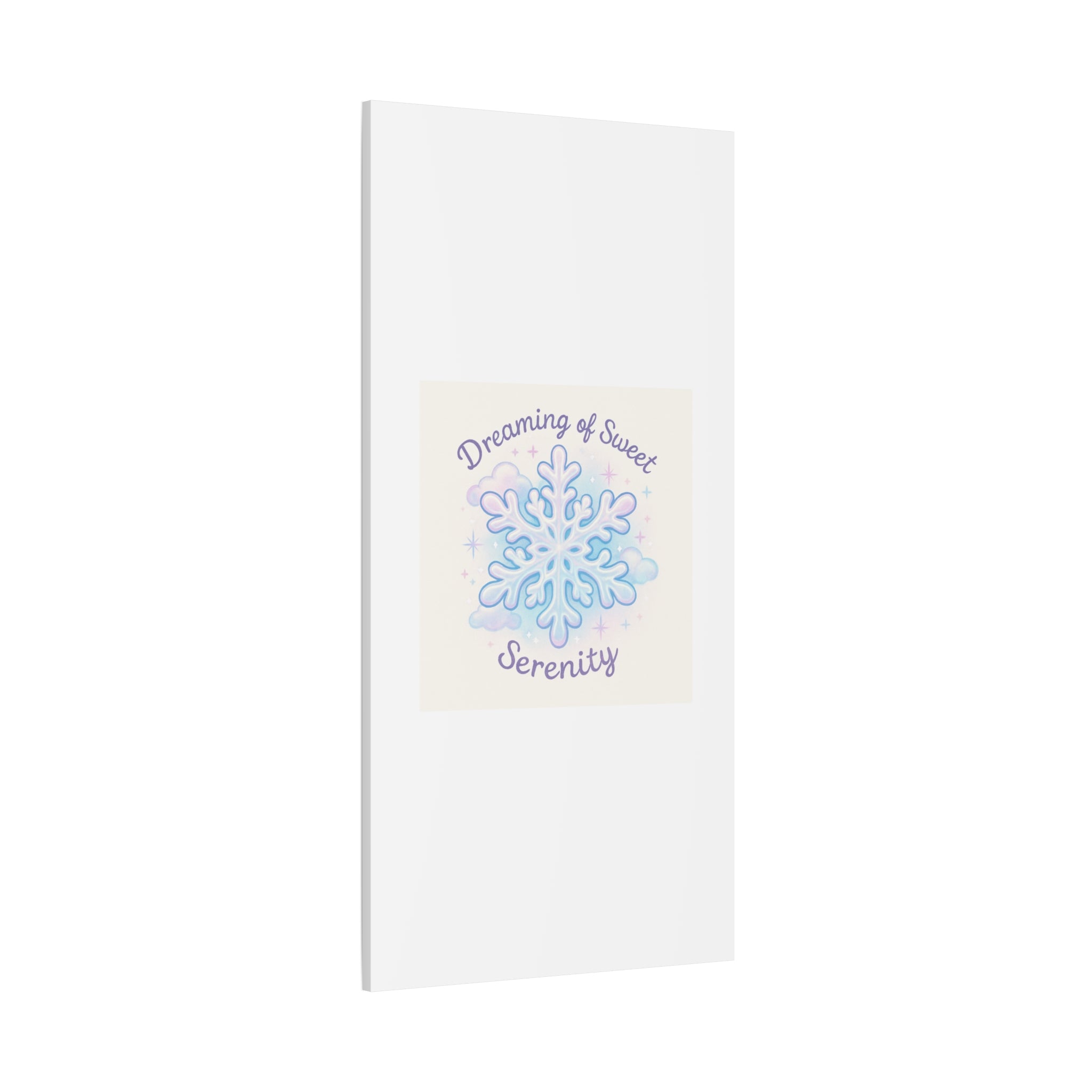 Canvas Wall Art - "Dreaming of Sweet Serenity" Snowflake Illustration