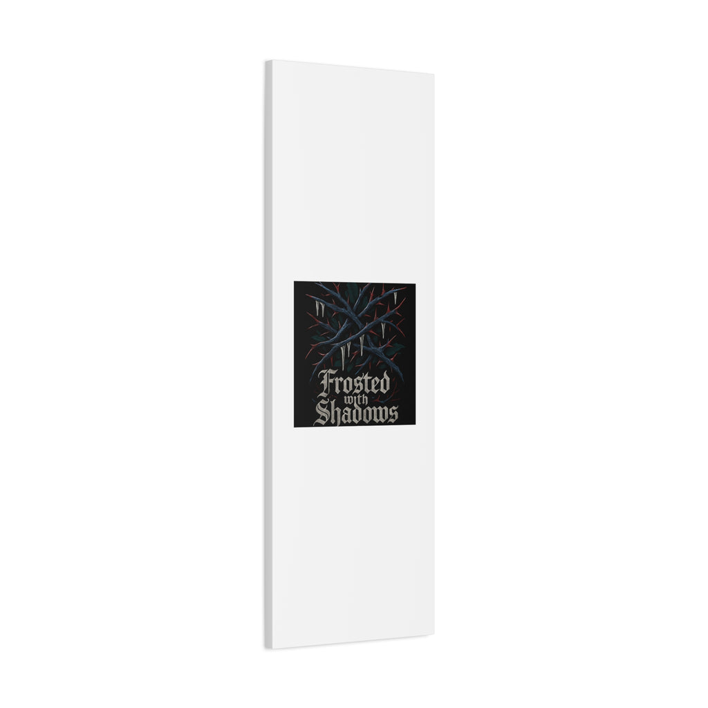 Frosted With Shadows Canvas Art — Gothic Winter Icicle Wall Decor