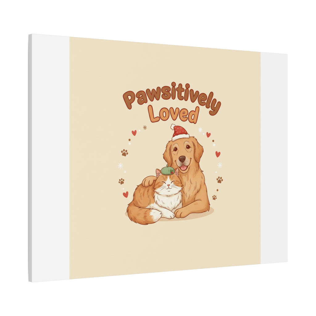 Pawsitively Loved Canvas, Pet Holiday Wall Art | Senior Dog Christmas Decor