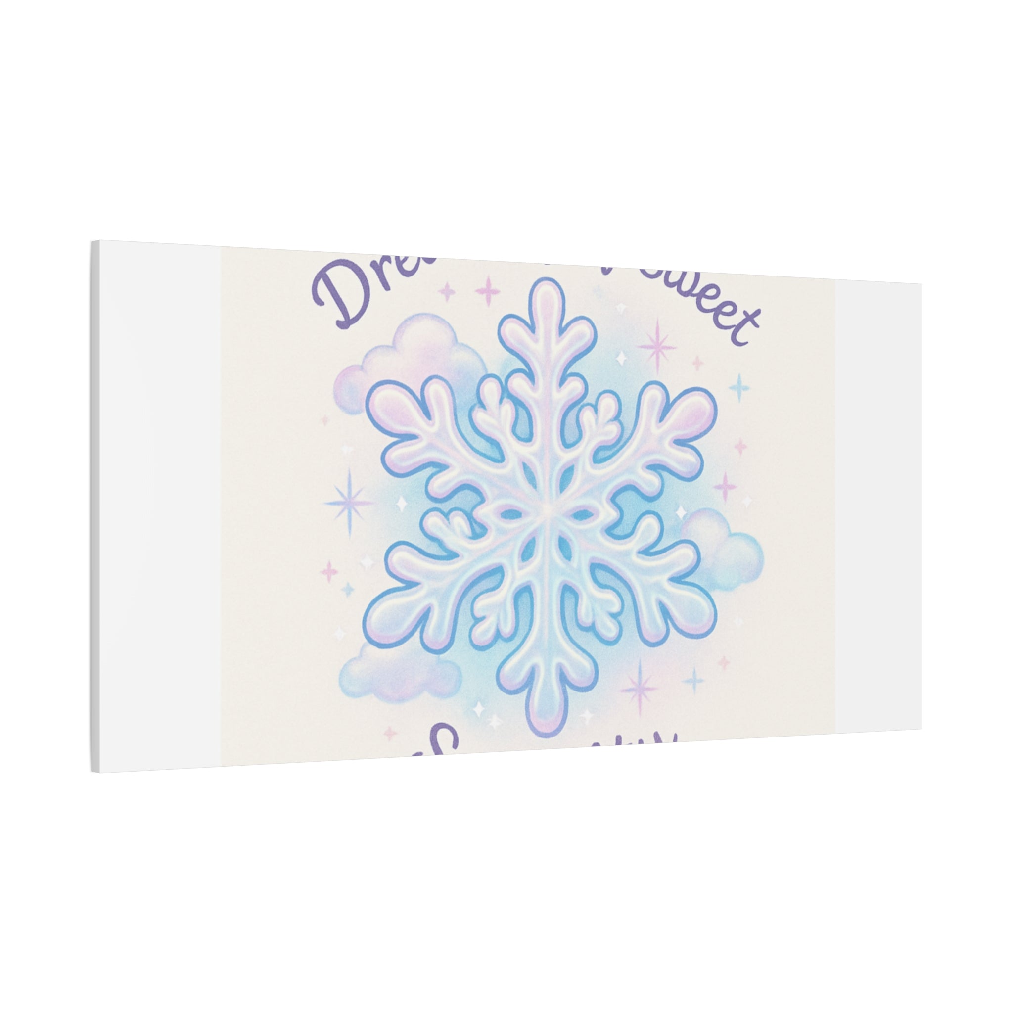Canvas Wall Art - "Dreaming of Sweet Serenity" Snowflake Illustration