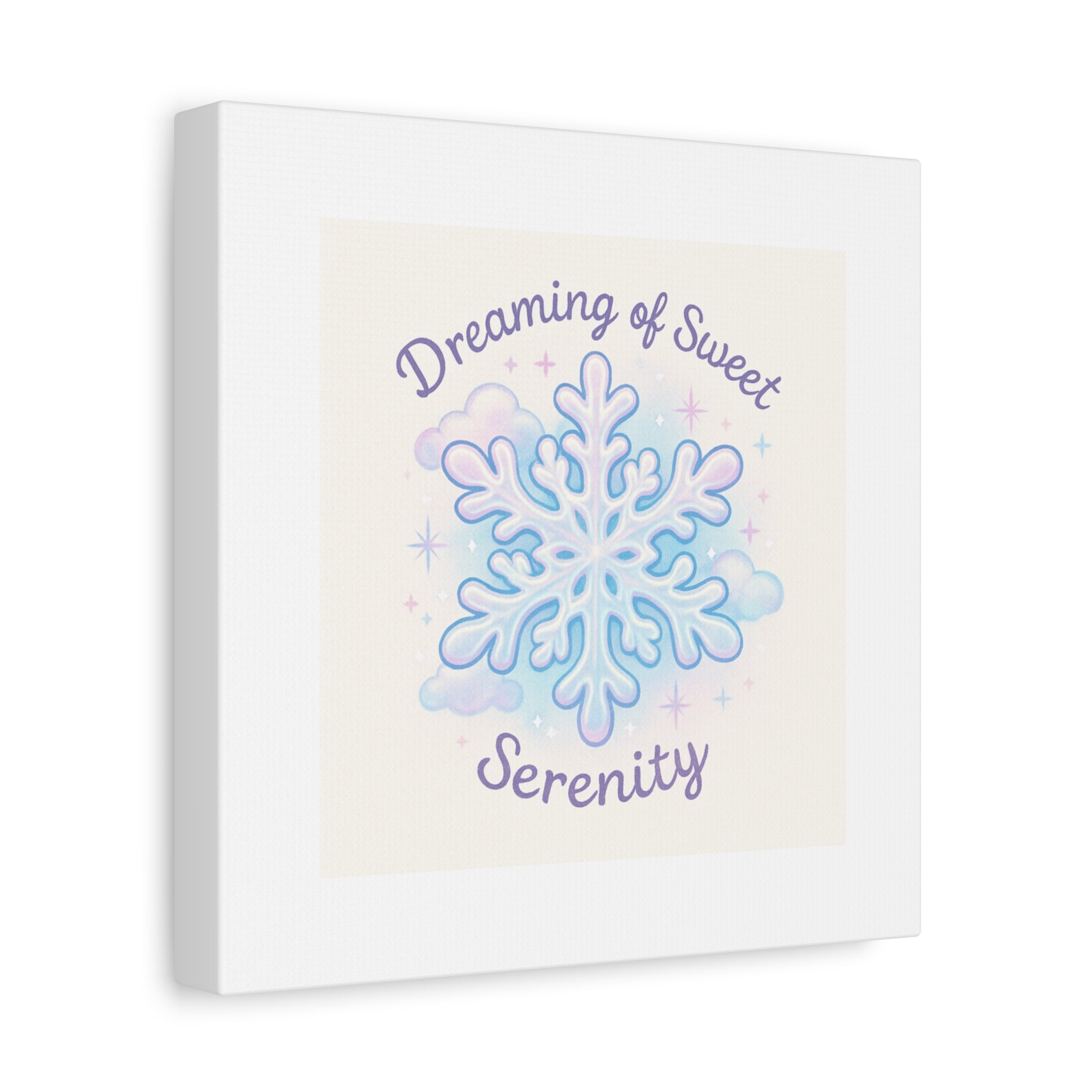 Canvas Wall Art - "Dreaming of Sweet Serenity" Snowflake Illustration