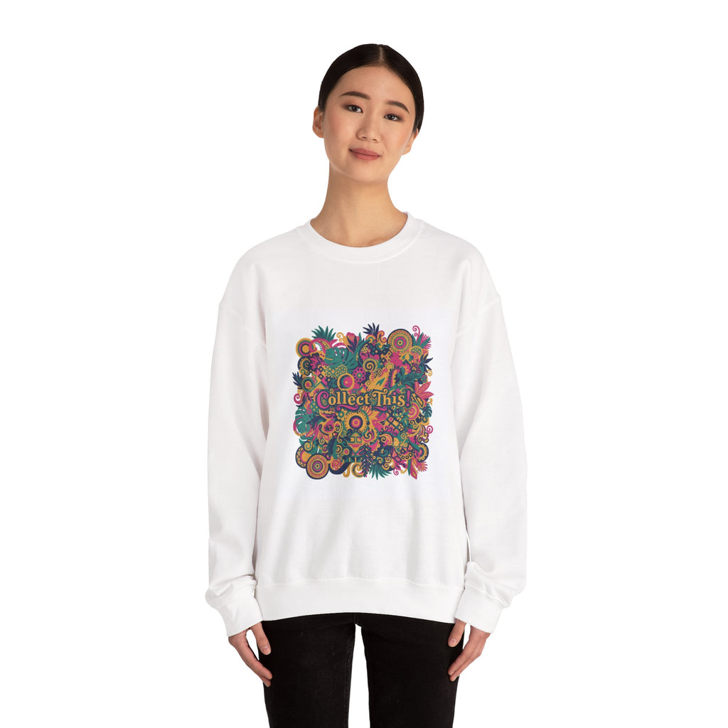 Collect This floral collage Sweatshirt | Maximalist boho collage, bold floral stripes