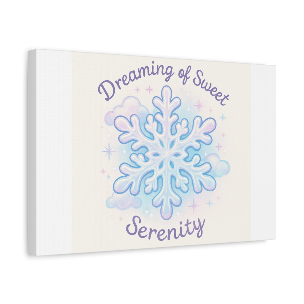Canvas Wall Art - "Dreaming of Sweet Serenity" Snowflake Illustration