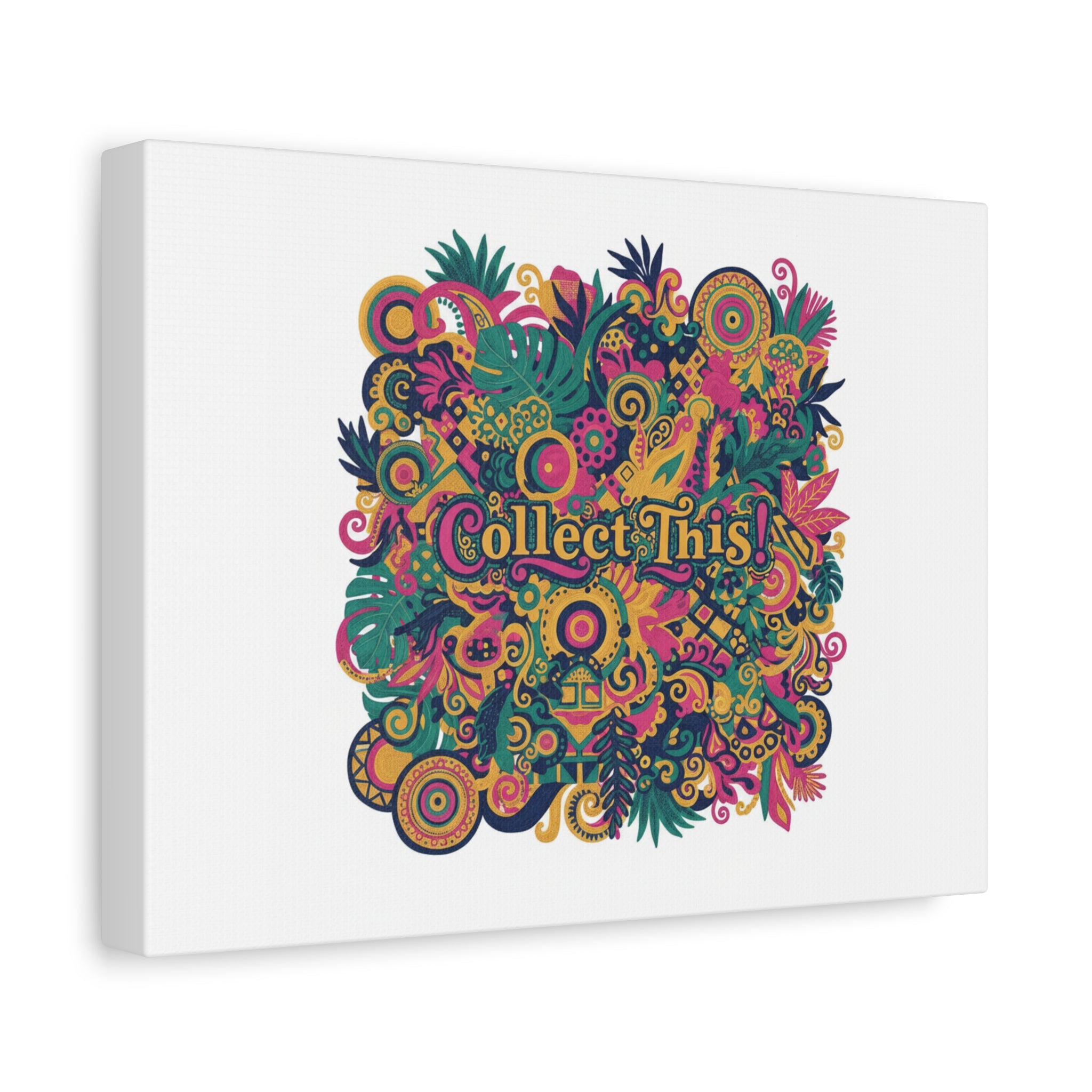 Collect This! Maximalist Floral Collage Canvas | Bold Boho Pattern, Colorful Ornament