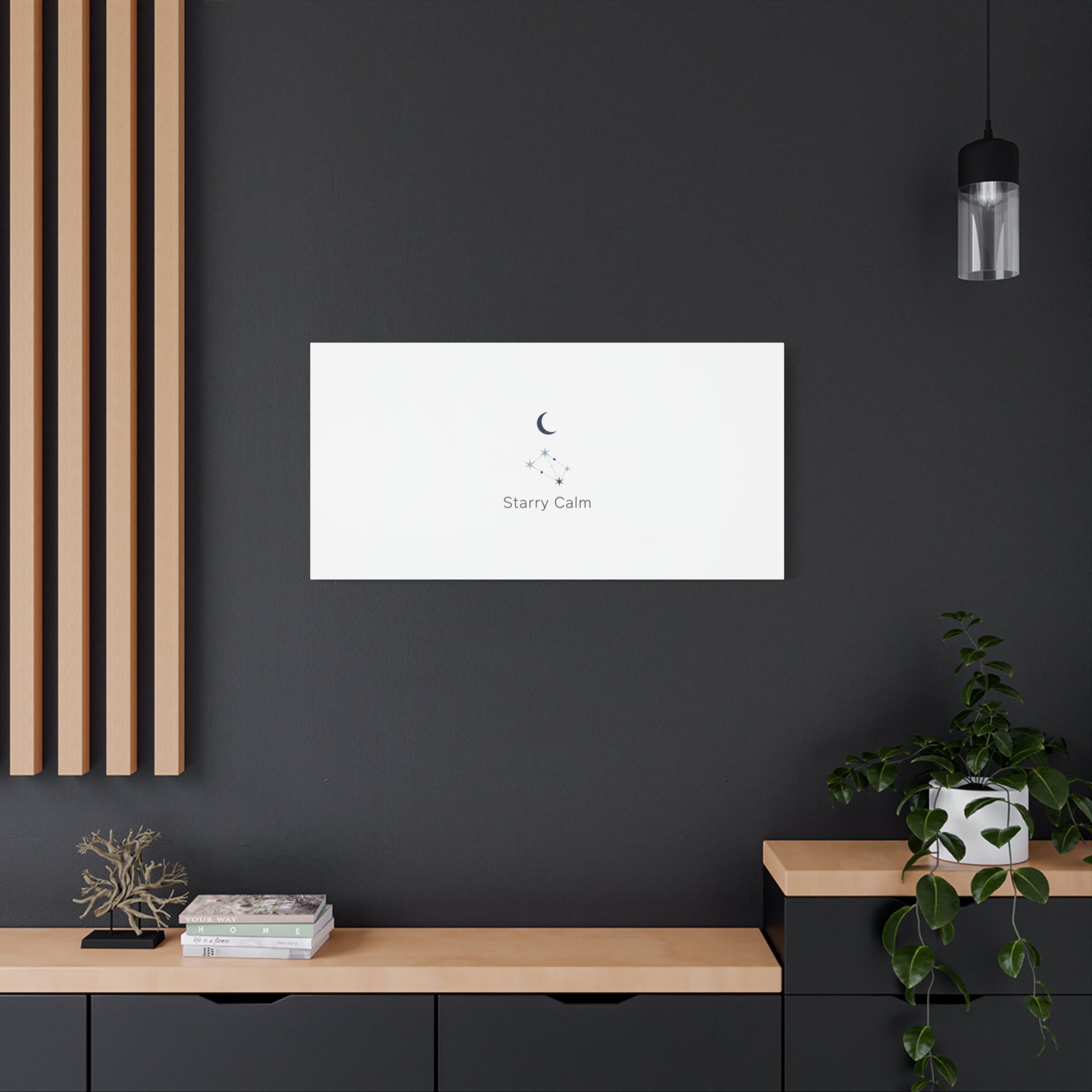Starry Calm Moon & Constellation Canvas, minimal astrology art print