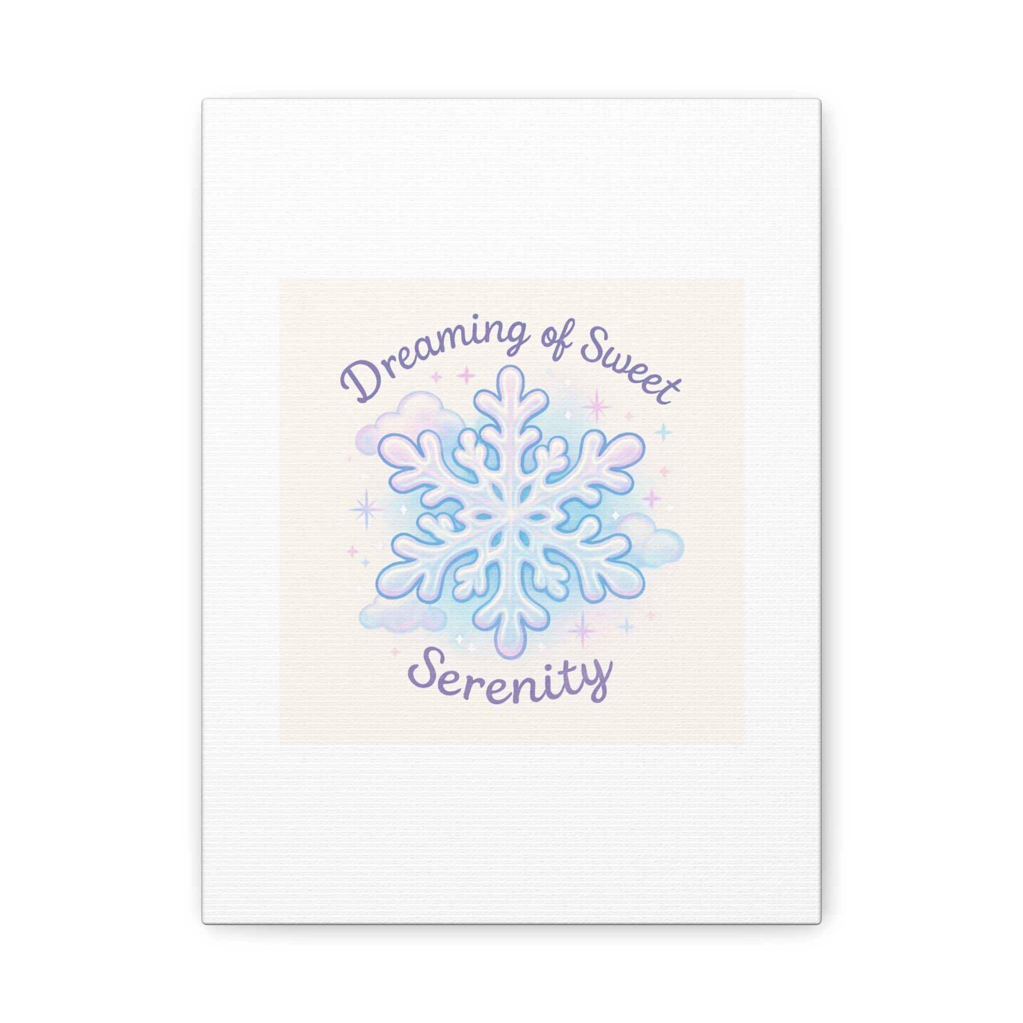 Canvas Wall Art - "Dreaming of Sweet Serenity" Snowflake Illustration