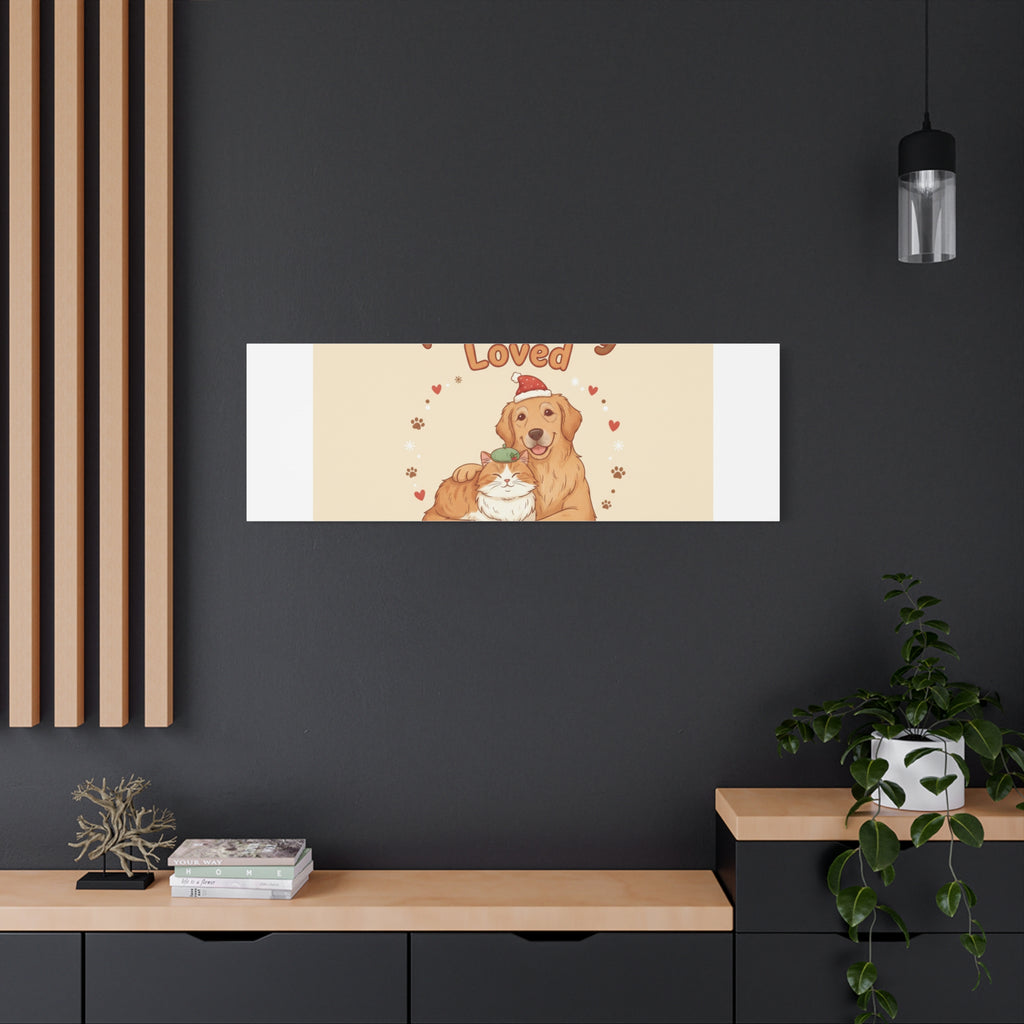 Pawsitively Loved Canvas, Pet Holiday Wall Art | Senior Dog Christmas Decor