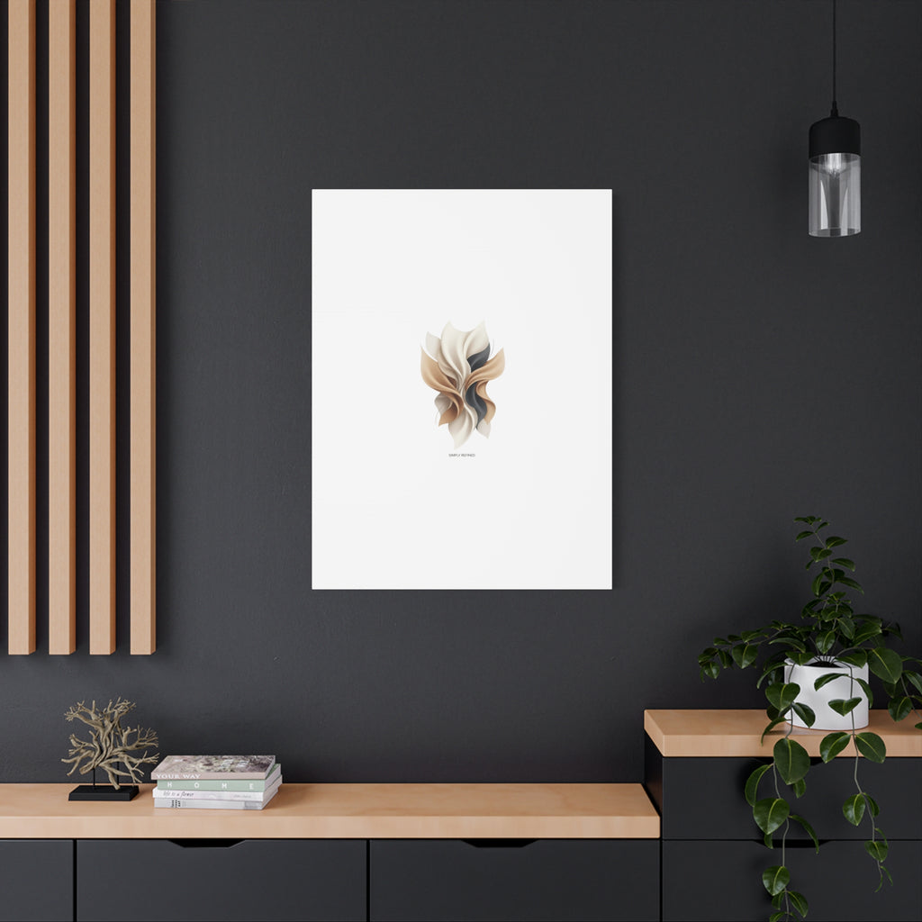 Neutral Abstract Bloom Canvas, Matte Stretched Canvas | Quiet Luxury, Minimalist Wall Art