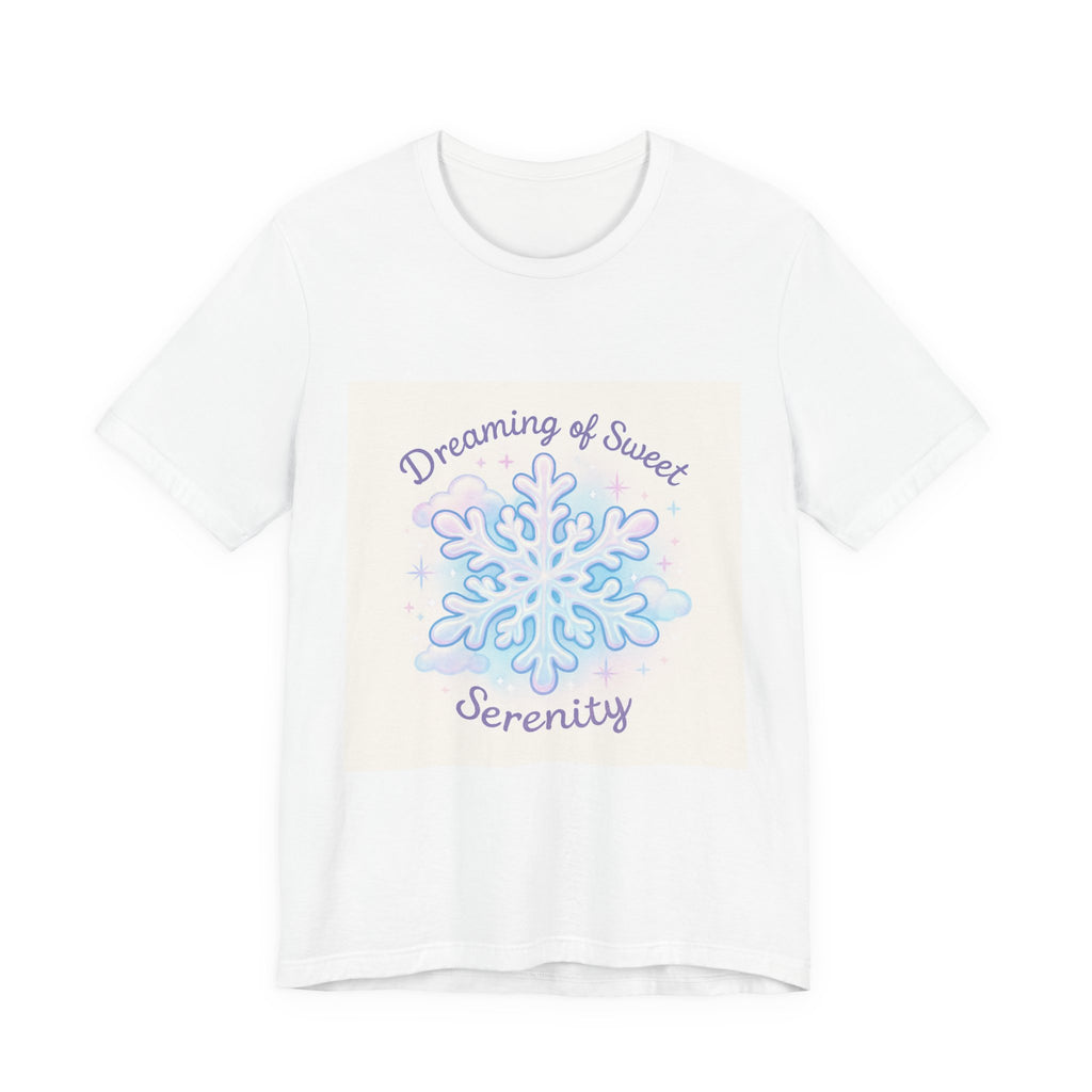 T-Shirt "Dreaming of Sweet Serenity" Snowflake Graphic