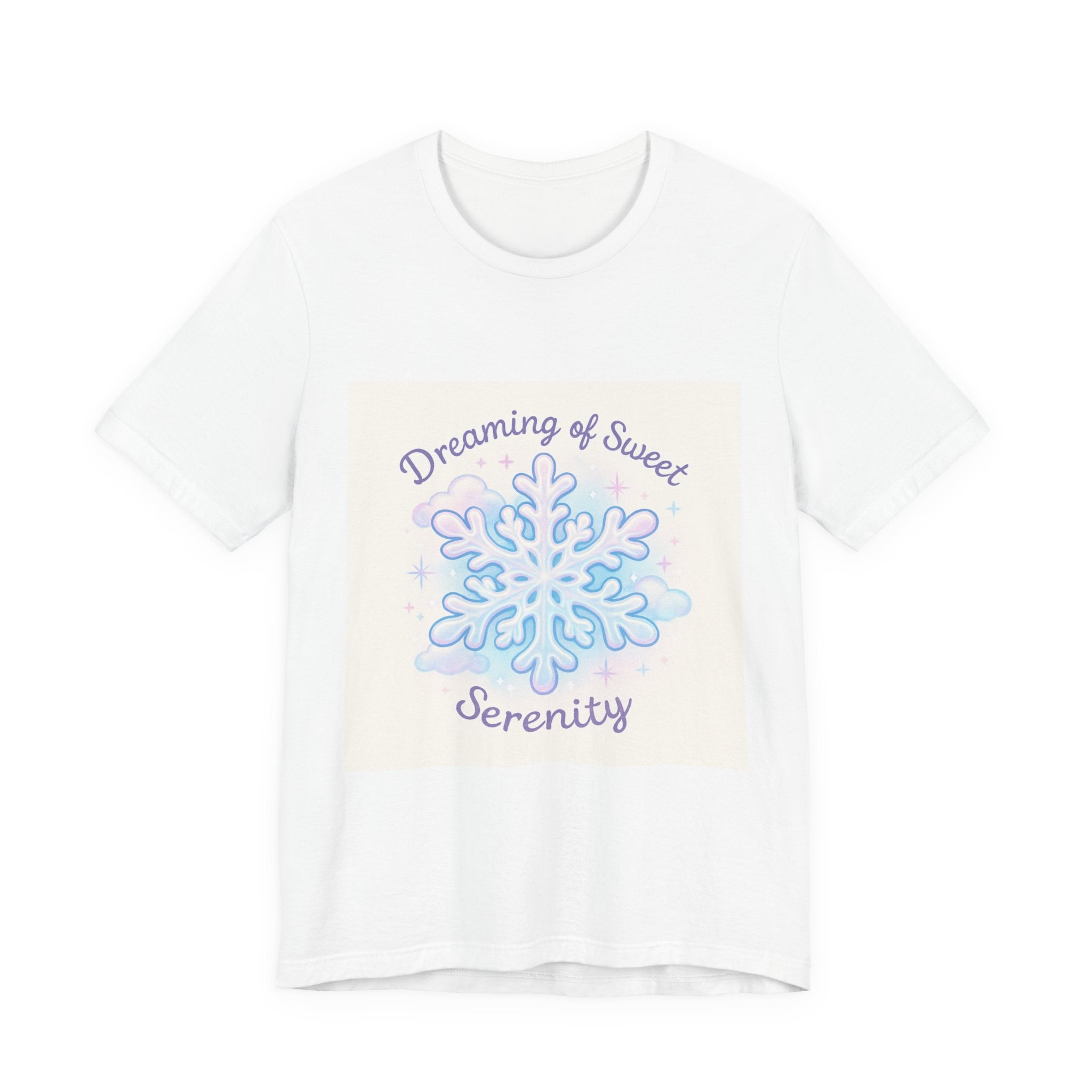 T-Shirt "Dreaming of Sweet Serenity" Snowflake Graphic