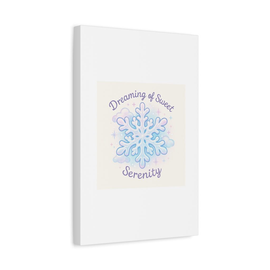 Canvas Wall Art - "Dreaming of Sweet Serenity" Snowflake Illustration