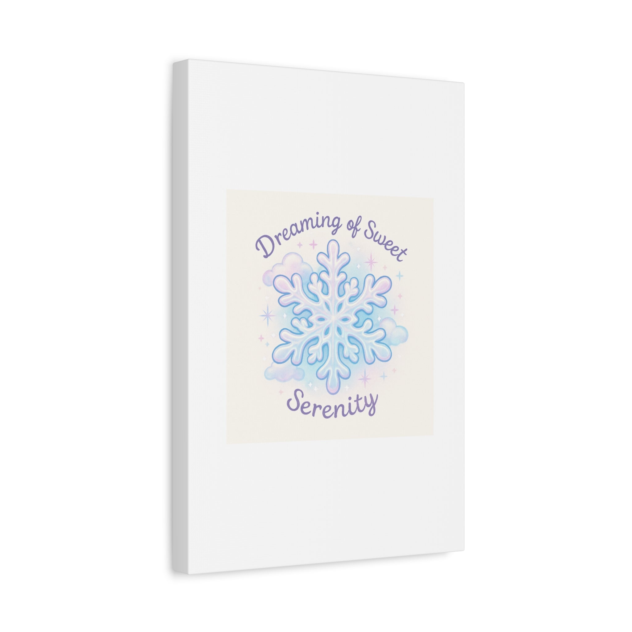 Canvas Wall Art - "Dreaming of Sweet Serenity" Snowflake Illustration