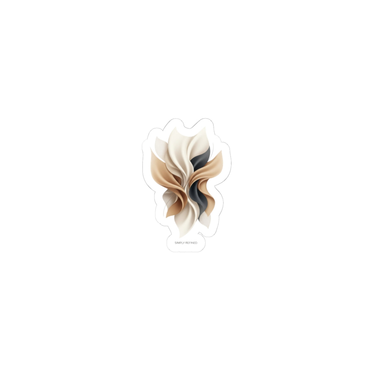 Neutral Abstract Swirl Sticker | Quiet Luxury, Minimal Capsule Wardrobe